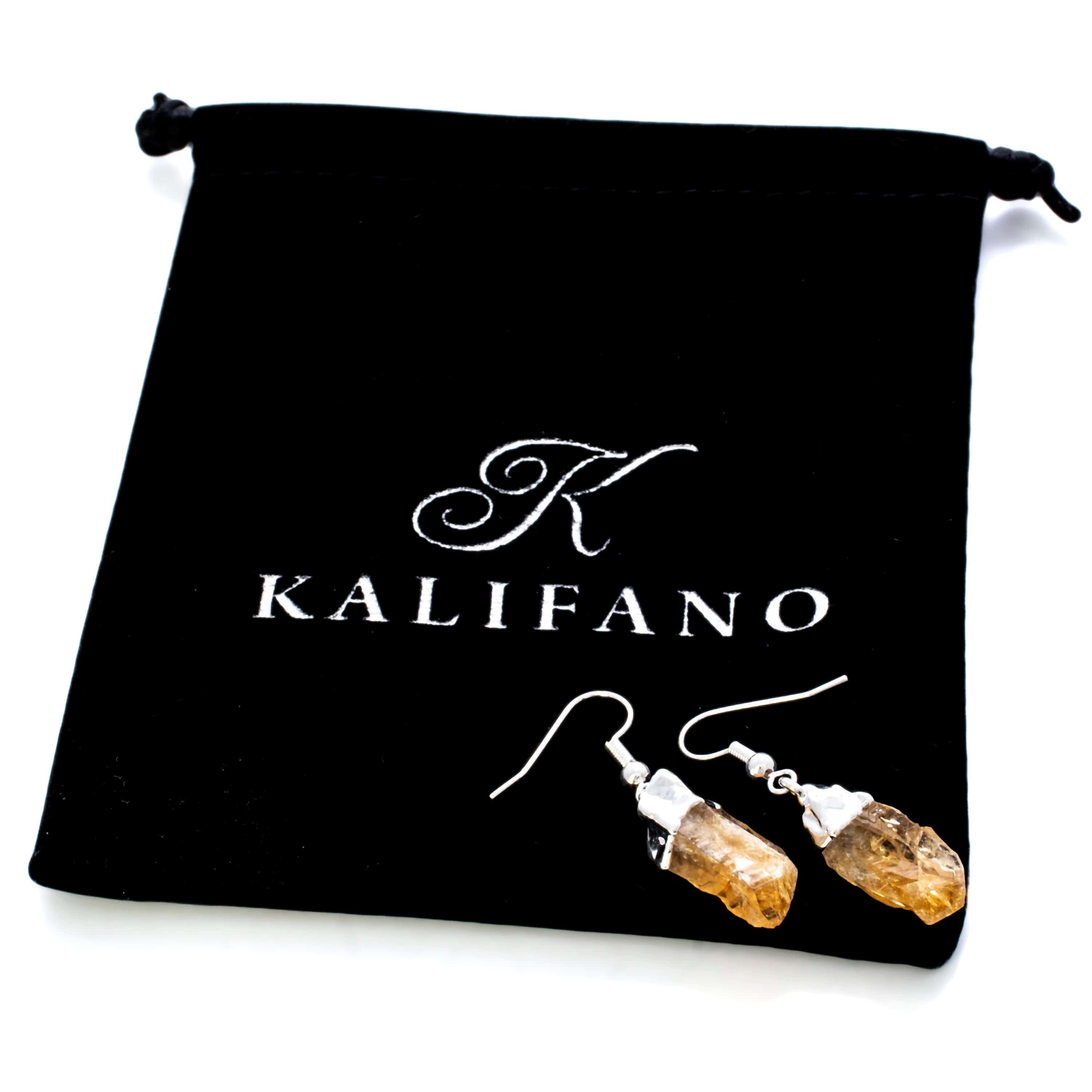 Kalifano Crystal Jewelry Citrine Crystal Point Earrng CJE-1501-CT