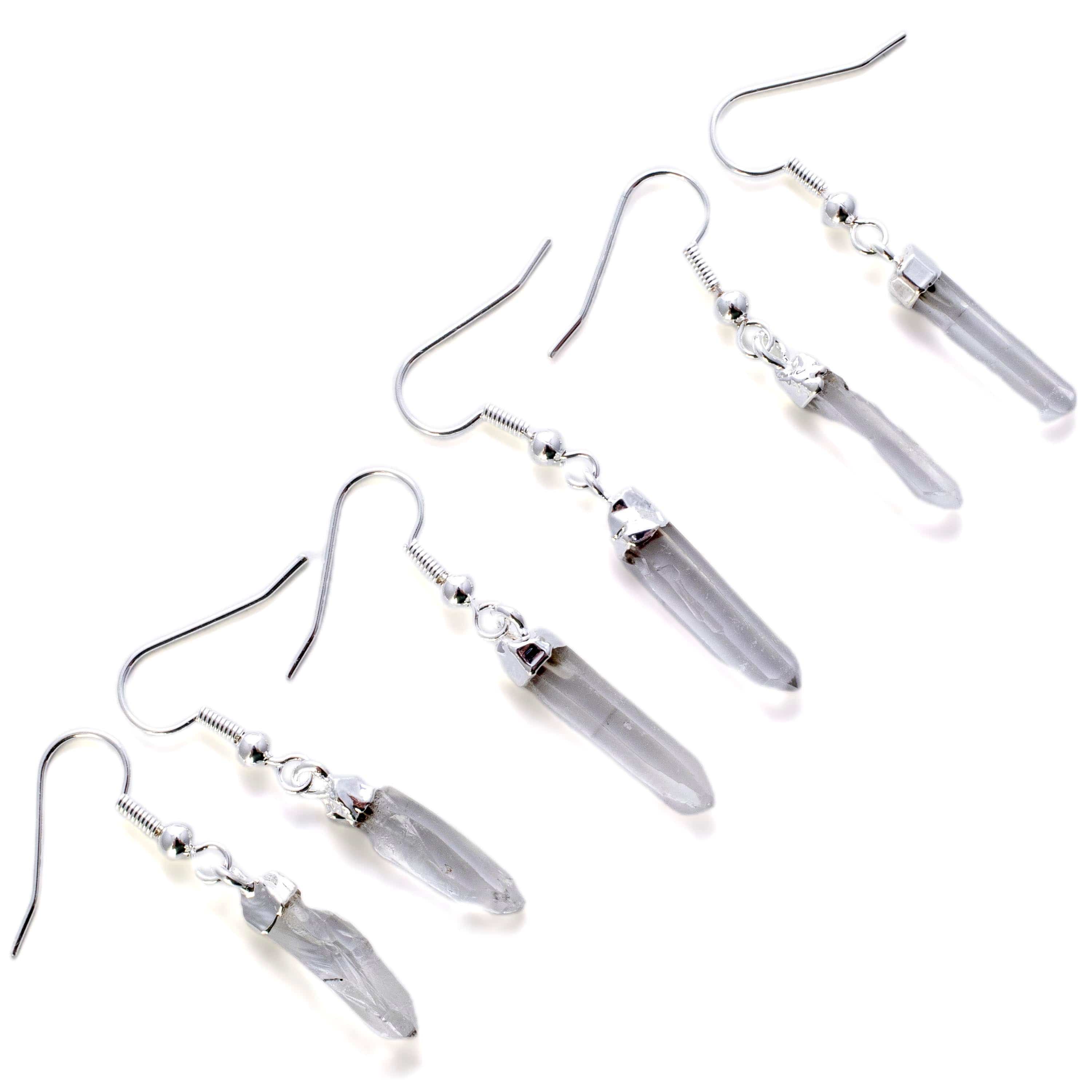 Kalifano Crystal Jewelry Clear Quartz Crystal Point Earrings CJE-1501-QZ