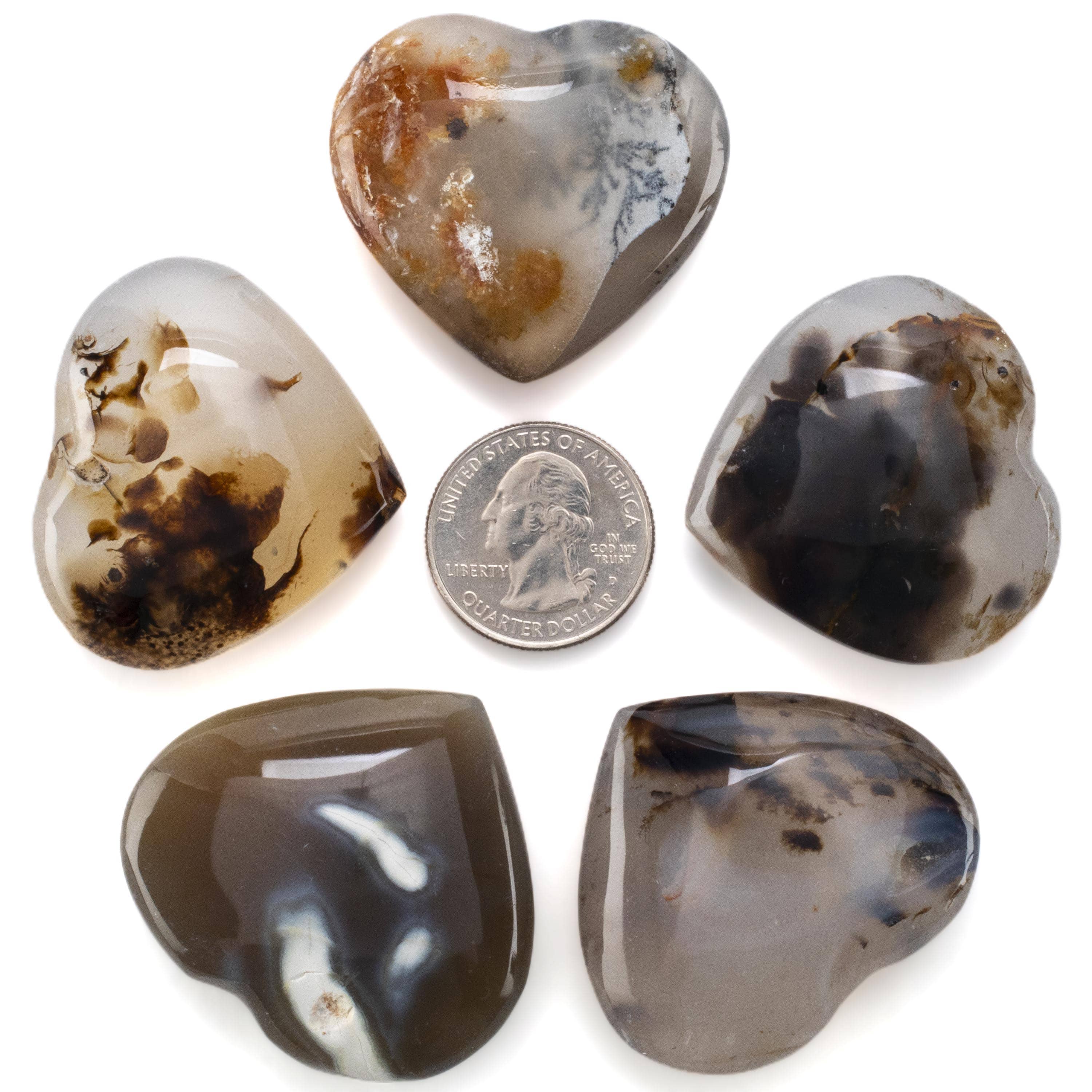 KALIFANO Agate Agate Gemstone Heart Carving 2" GH40-AG