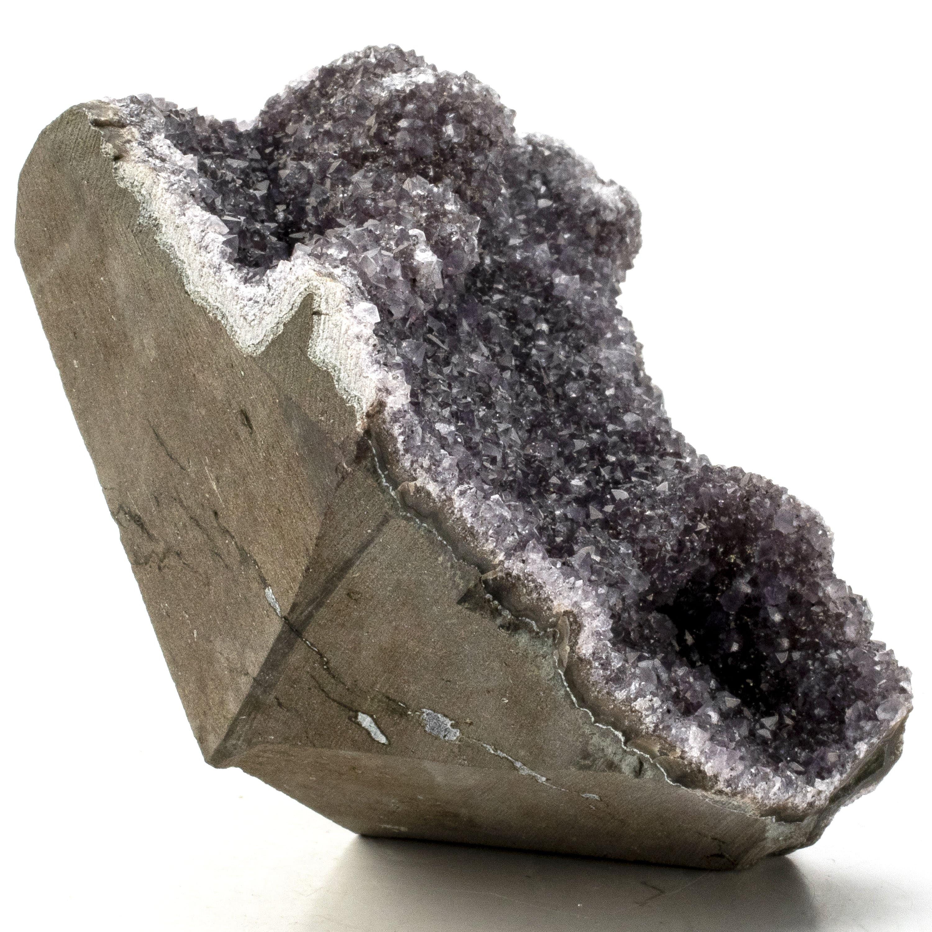 Kalifano Amethyst Large Brazilian Druzy Amethyst Geode on Cut Base BAG400