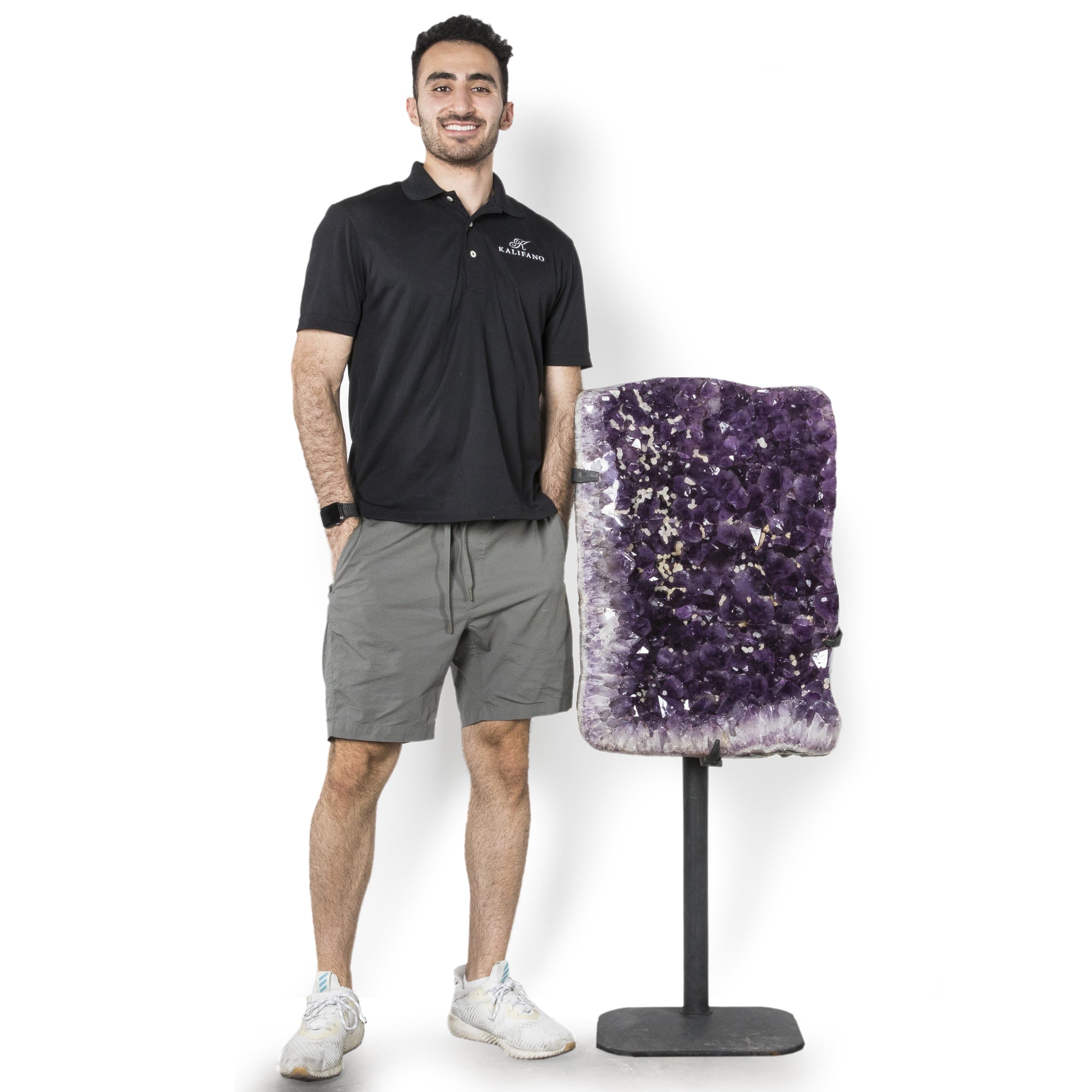 Kalifano Amethyst Natural Brazilian Amethyst Geode on Custom Stand - 47 in / 159 lbs BAG36000.001