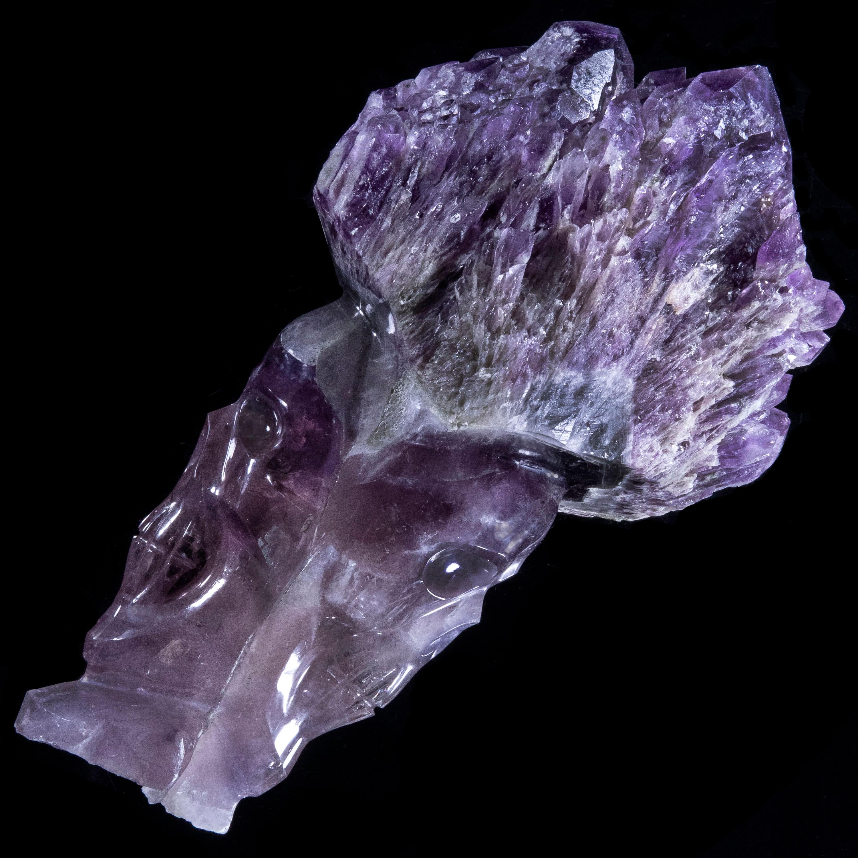 Kalifano Amethyst Natural Brazilian Elestial Amethyst Skull Carving - 11 in. / 10 lbs SK11200.001