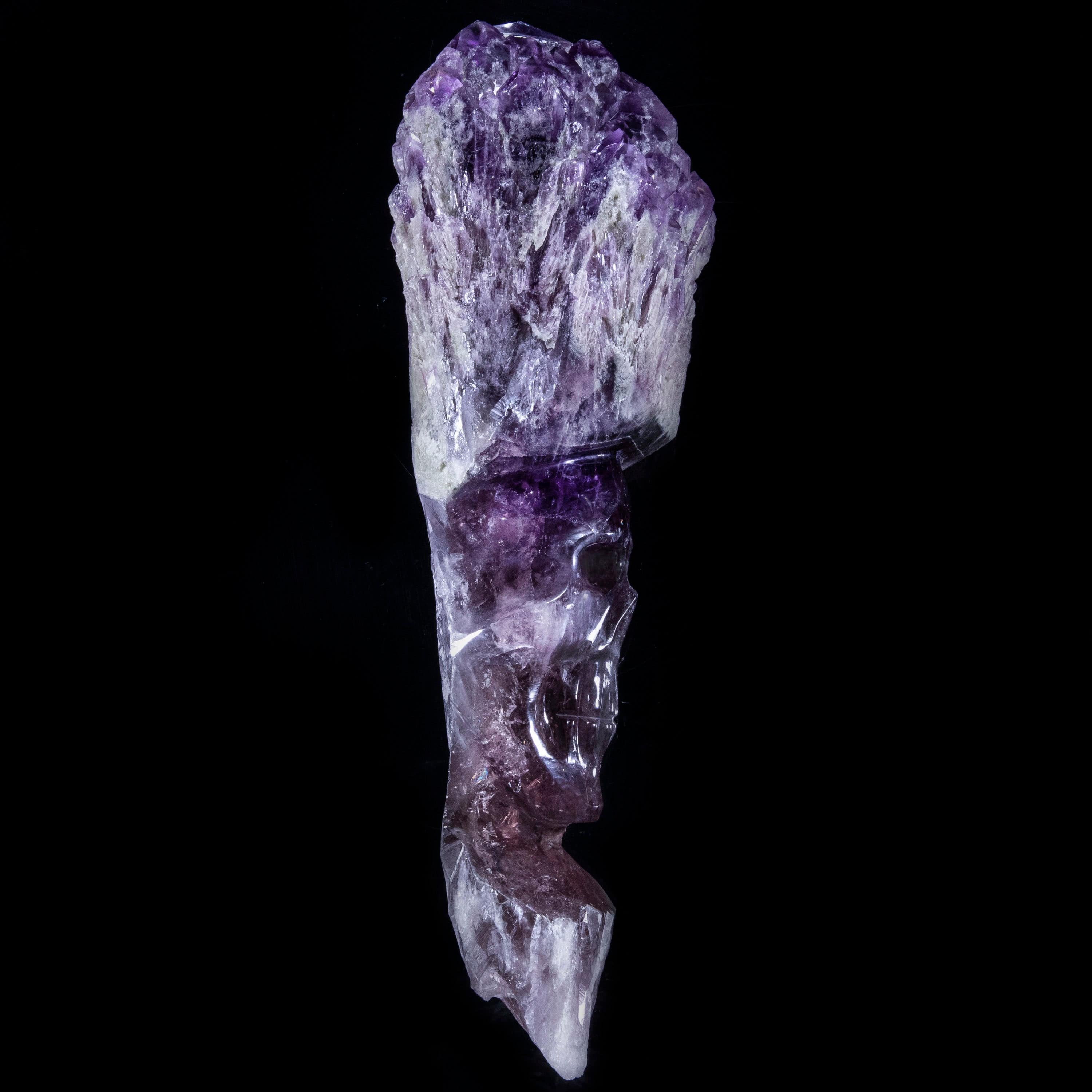 Kalifano Amethyst Natural Brazilian Elestial Amethyst Skull Carving - 14 in. / 11 lbs SK12000.004