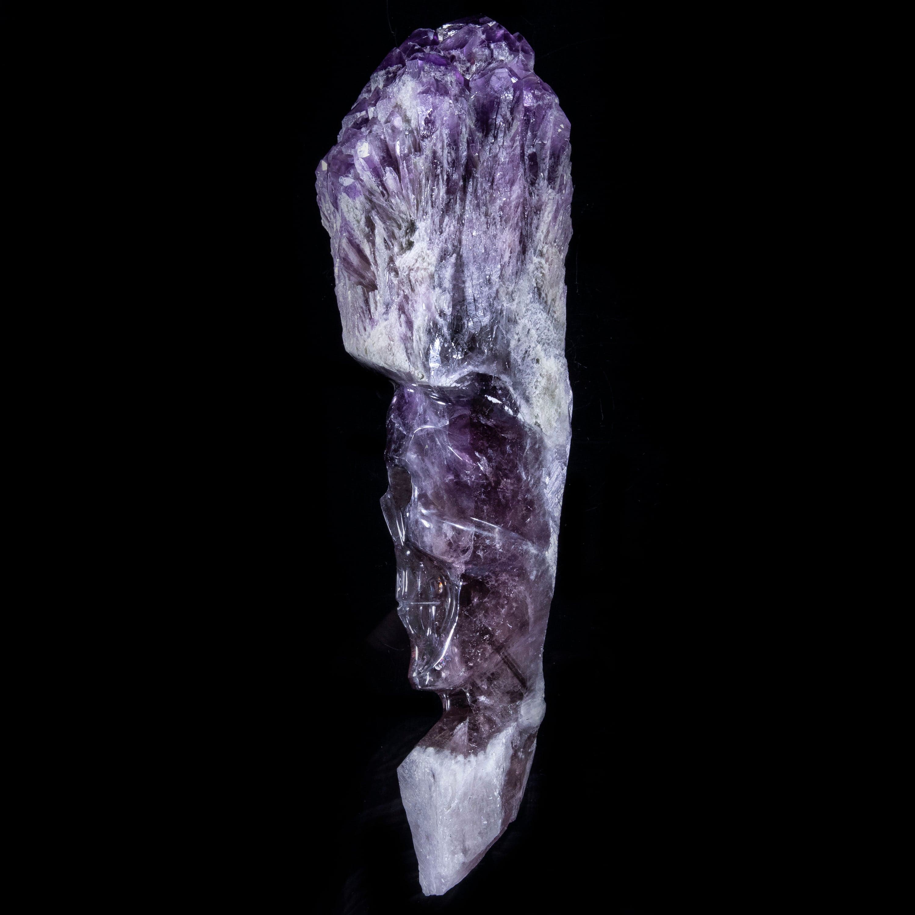 Kalifano Amethyst Natural Brazilian Elestial Amethyst Skull Carving - 14 in. / 11 lbs SK12000.004