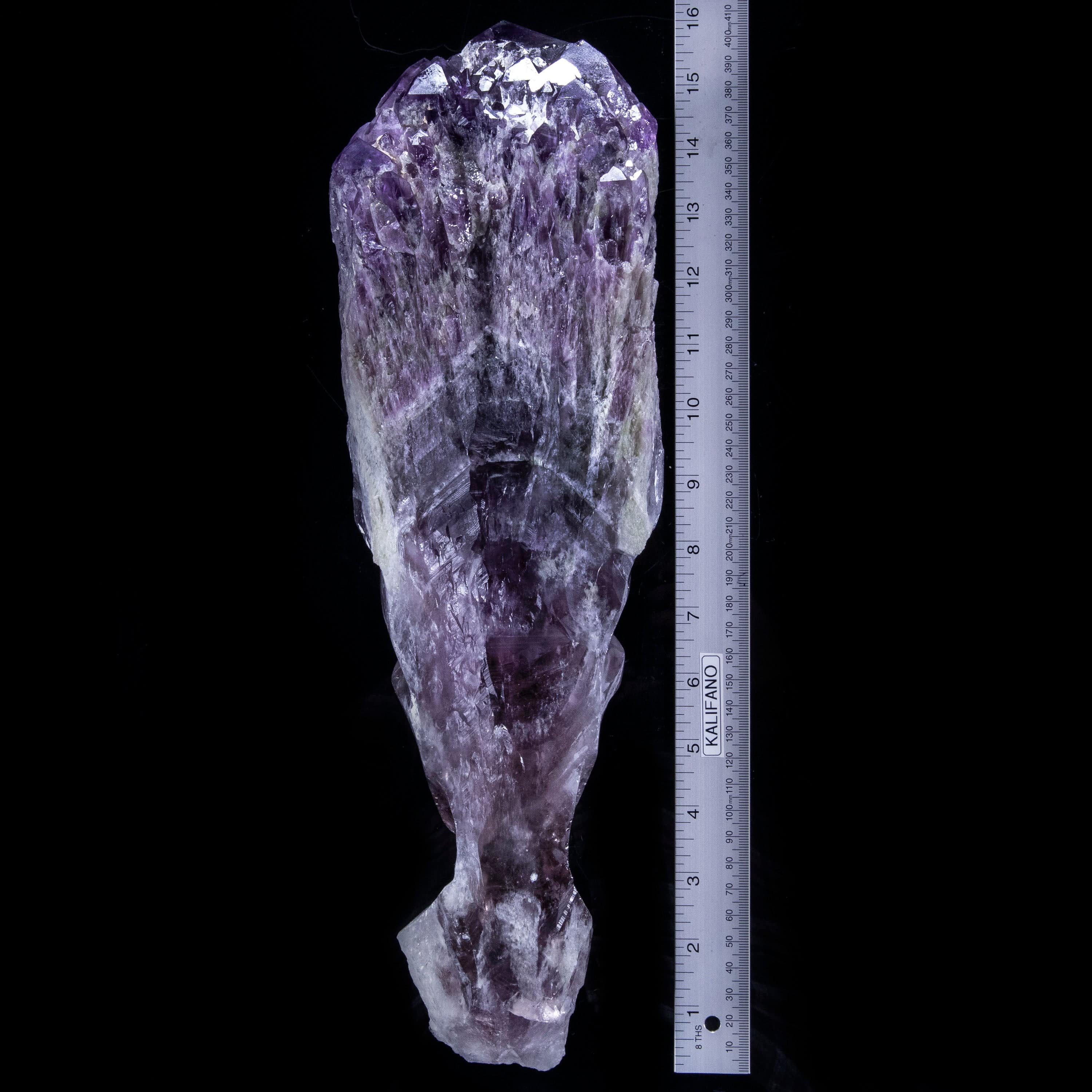 Kalifano Amethyst Natural Brazilian Elestial Amethyst Skull Carving - 14 in. / 11 lbs SK12000.004