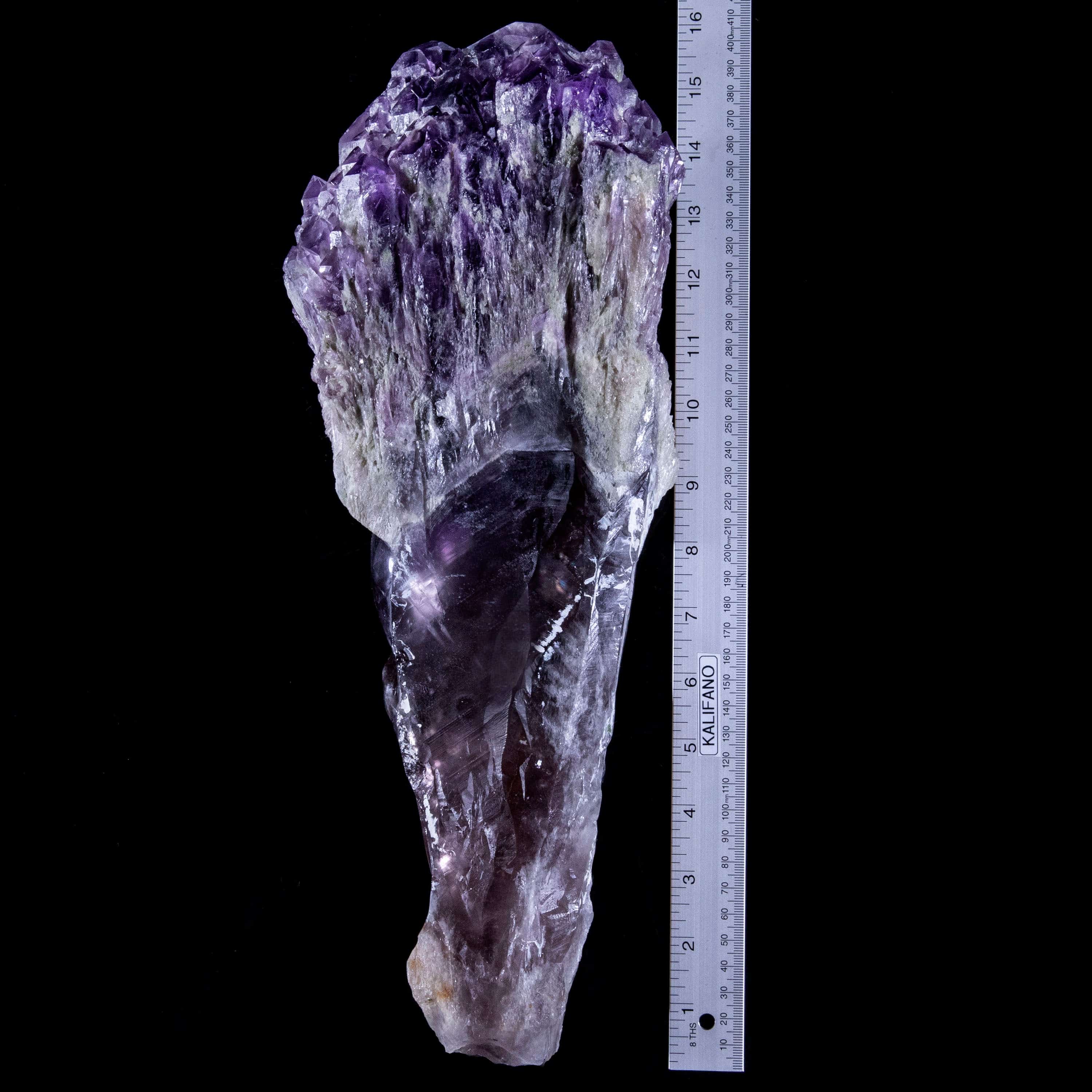 Kalifano Amethyst Natural Brazilian Elestial Amethyst Skull Carving - 14 in. / 13 lbs SK14000.002