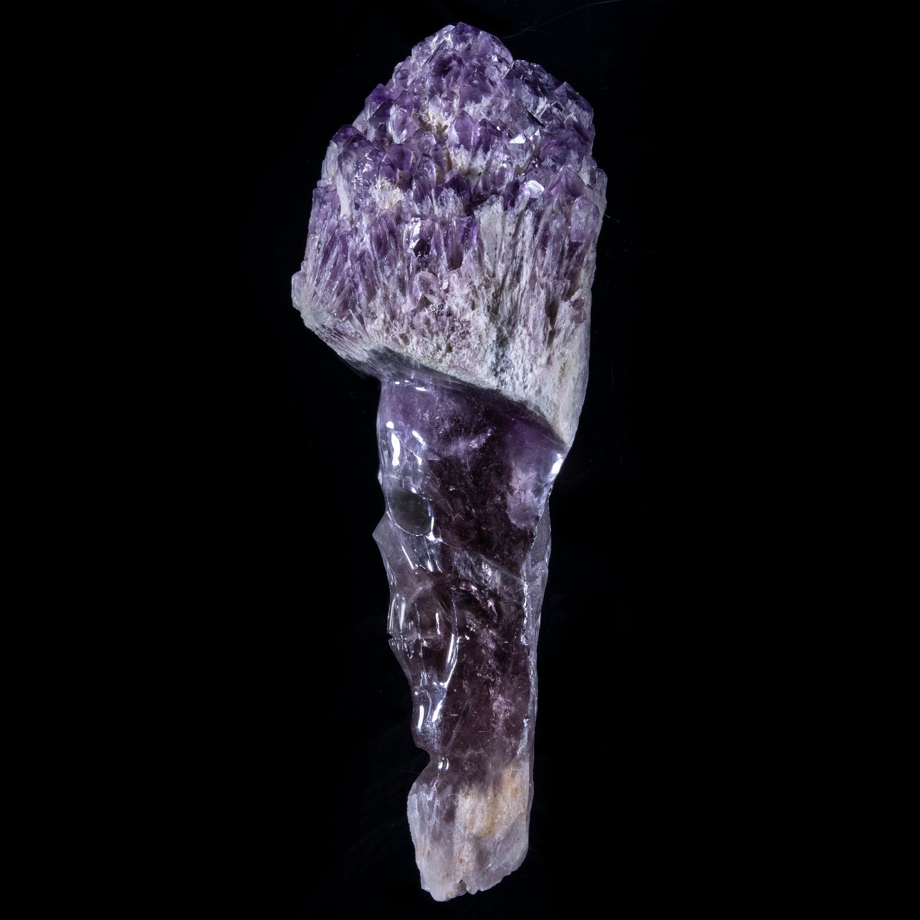 Kalifano Amethyst Natural Brazilian Elestial Amethyst Skull Carving - 14 in. / 13 lbs SK14000.002