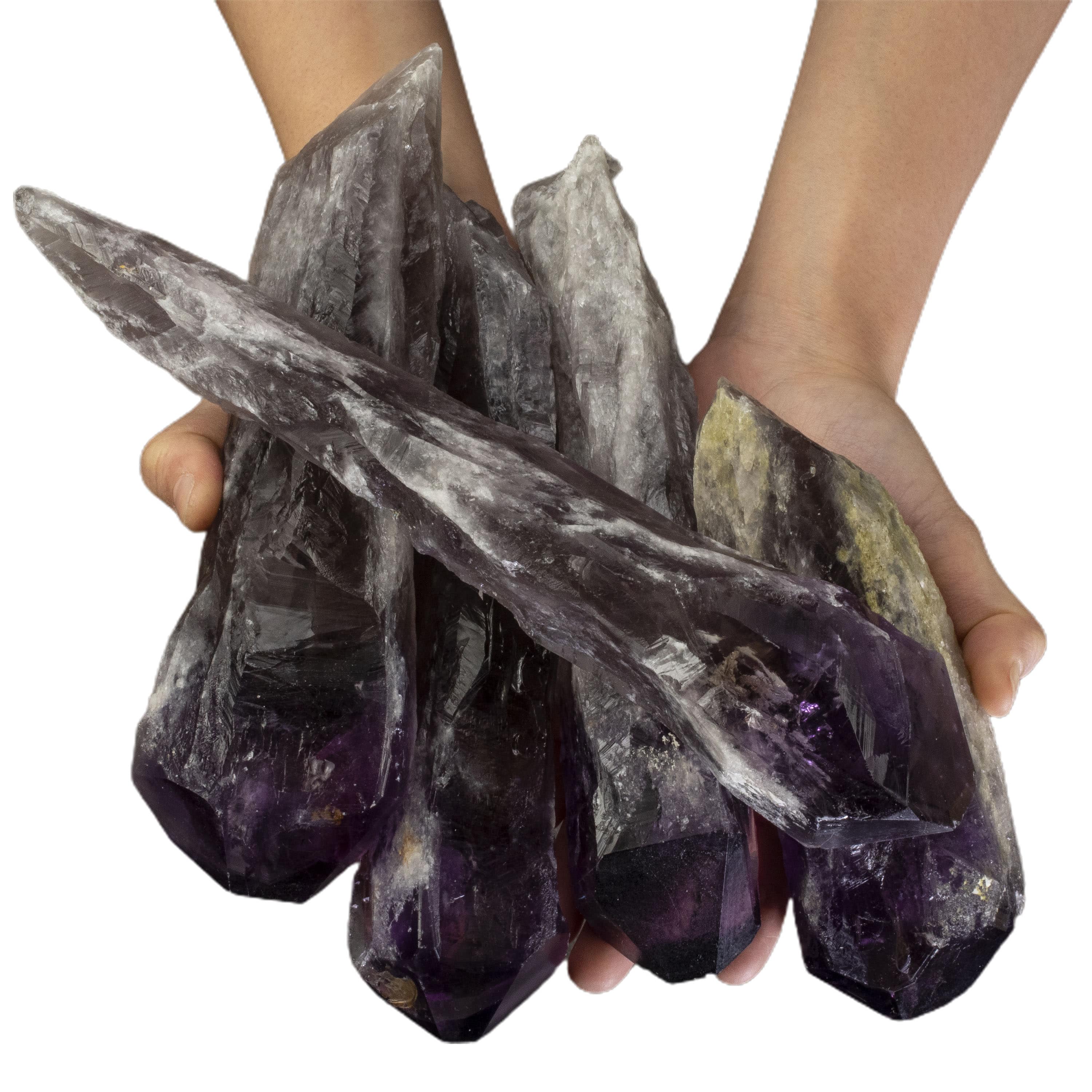 Kalifano Amethyst Natural Elestial Amethyst Point - 8 in. / 1.3 lbs ALW600