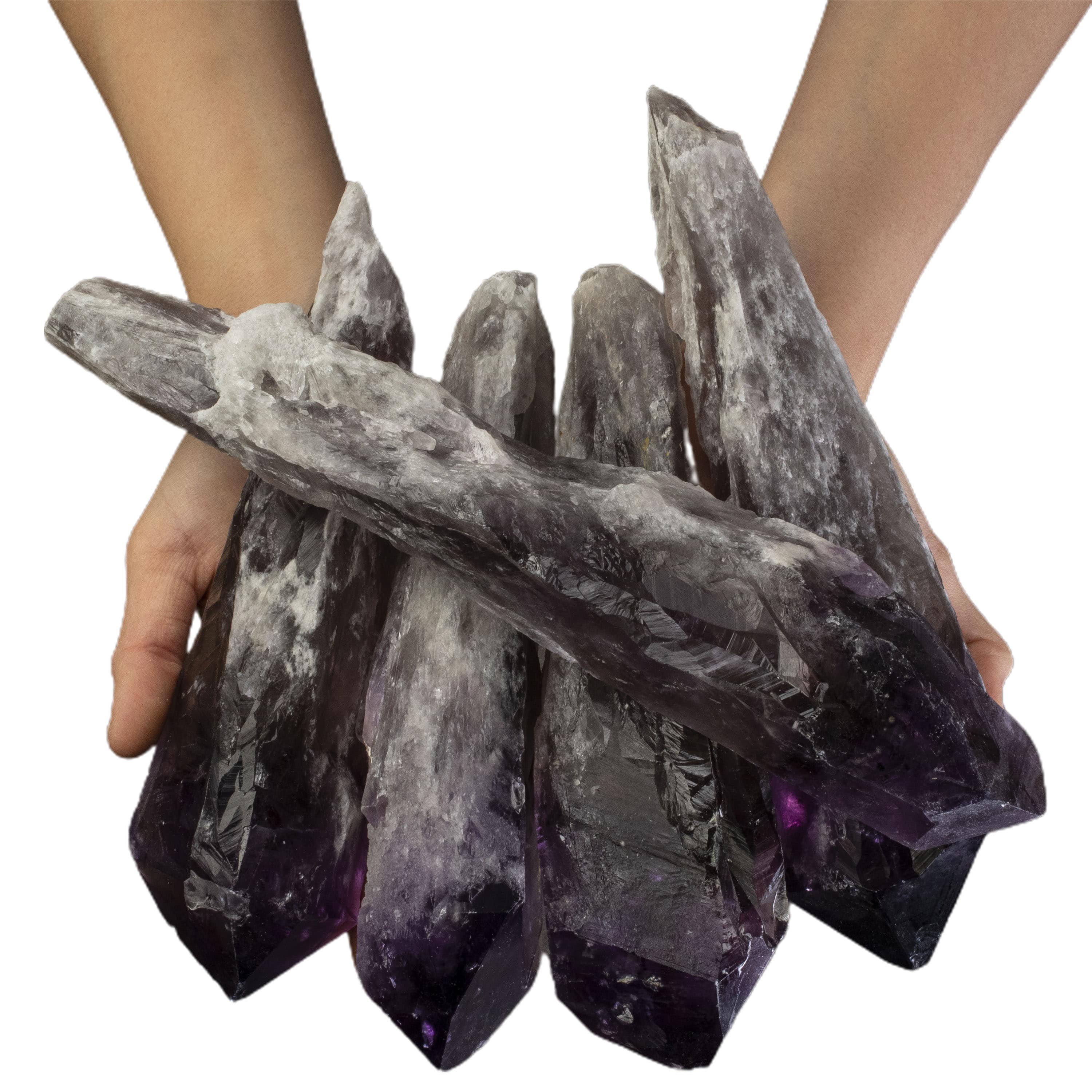 Kalifano Amethyst Natural Elestial Amethyst Point - 8 in. / 1.5 lbs ALW800