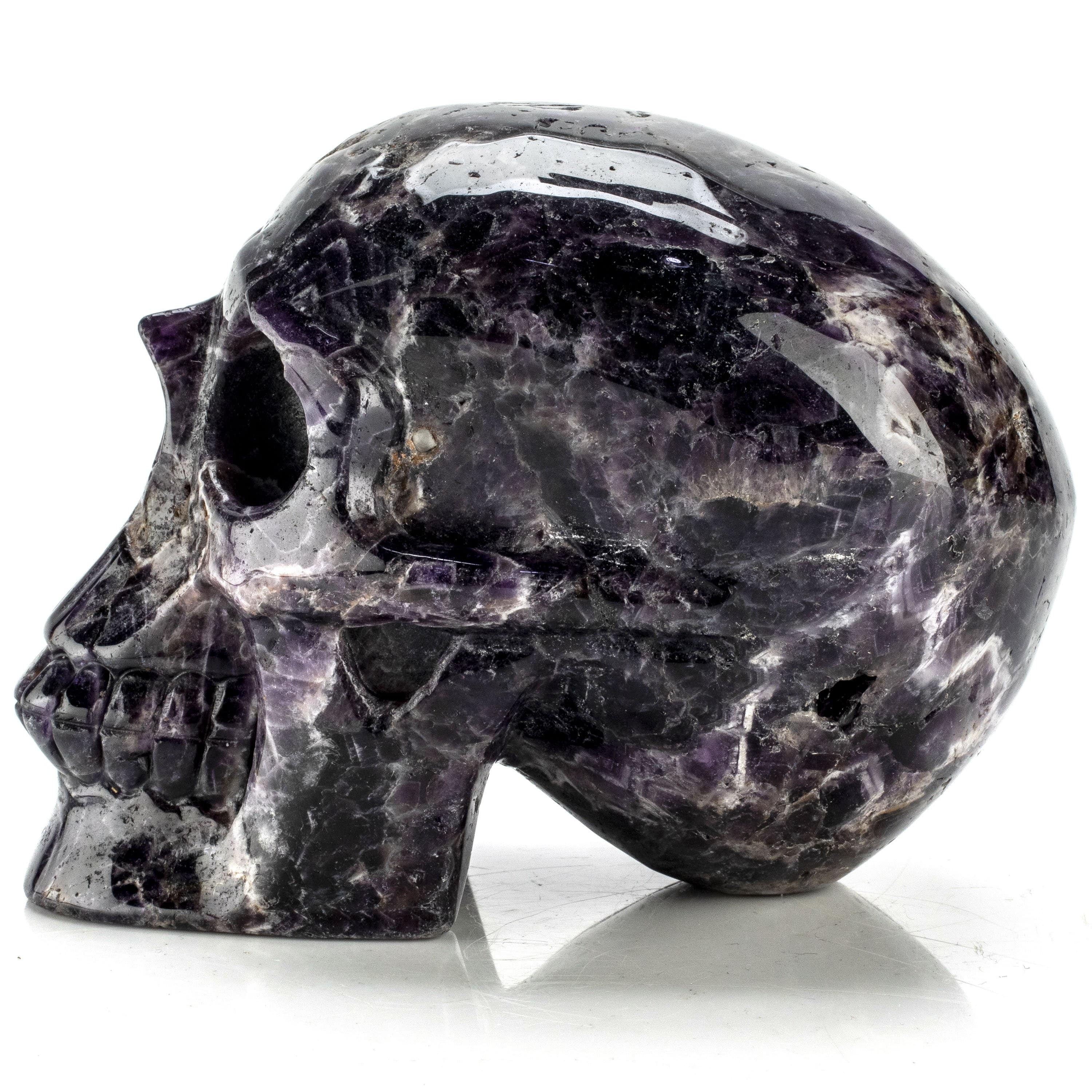 Kalifano Amethyst Natural Hand Carved Moroccan Amethyst Skull - 5 in. / 1,460 grams SK5000.001