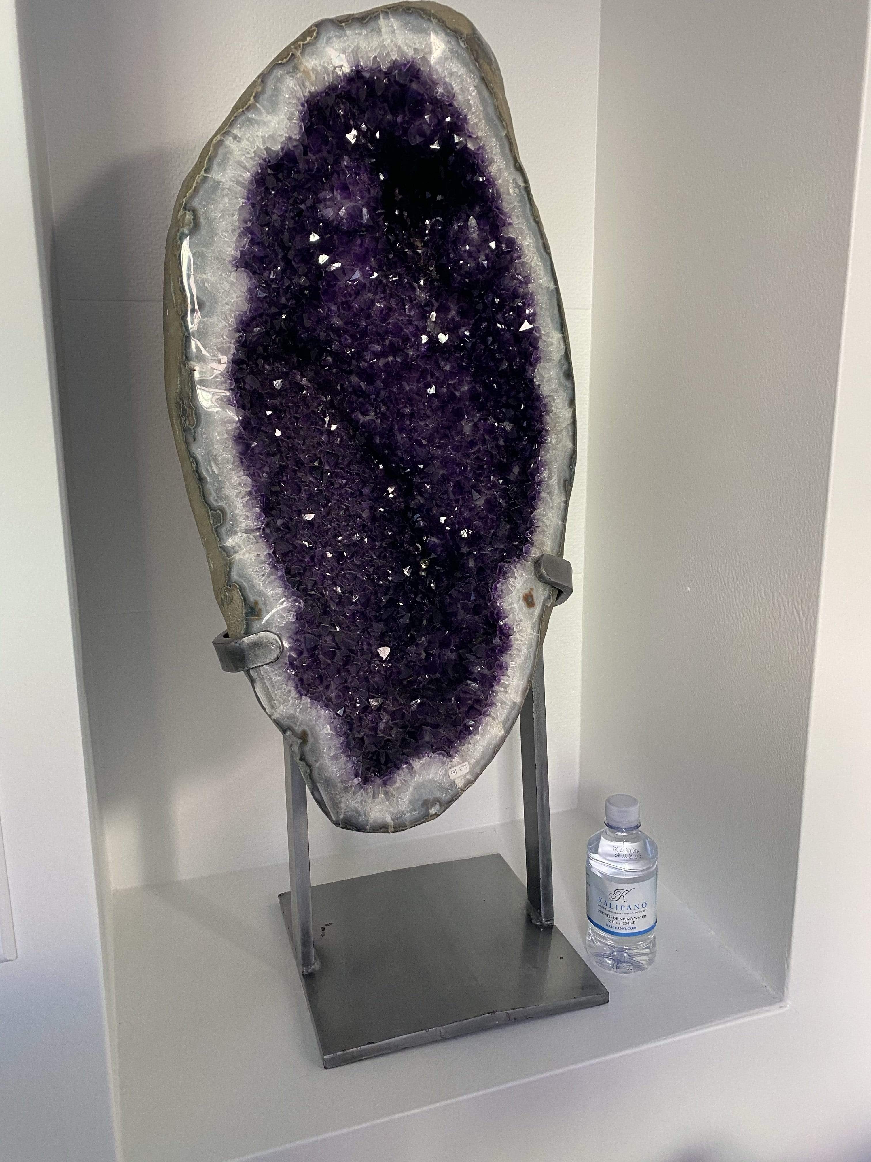 Kalifano Amethyst Natural Uruguayan Amethyst Geode on Custom Stand - 32 in / 56 kg UAG48000.003