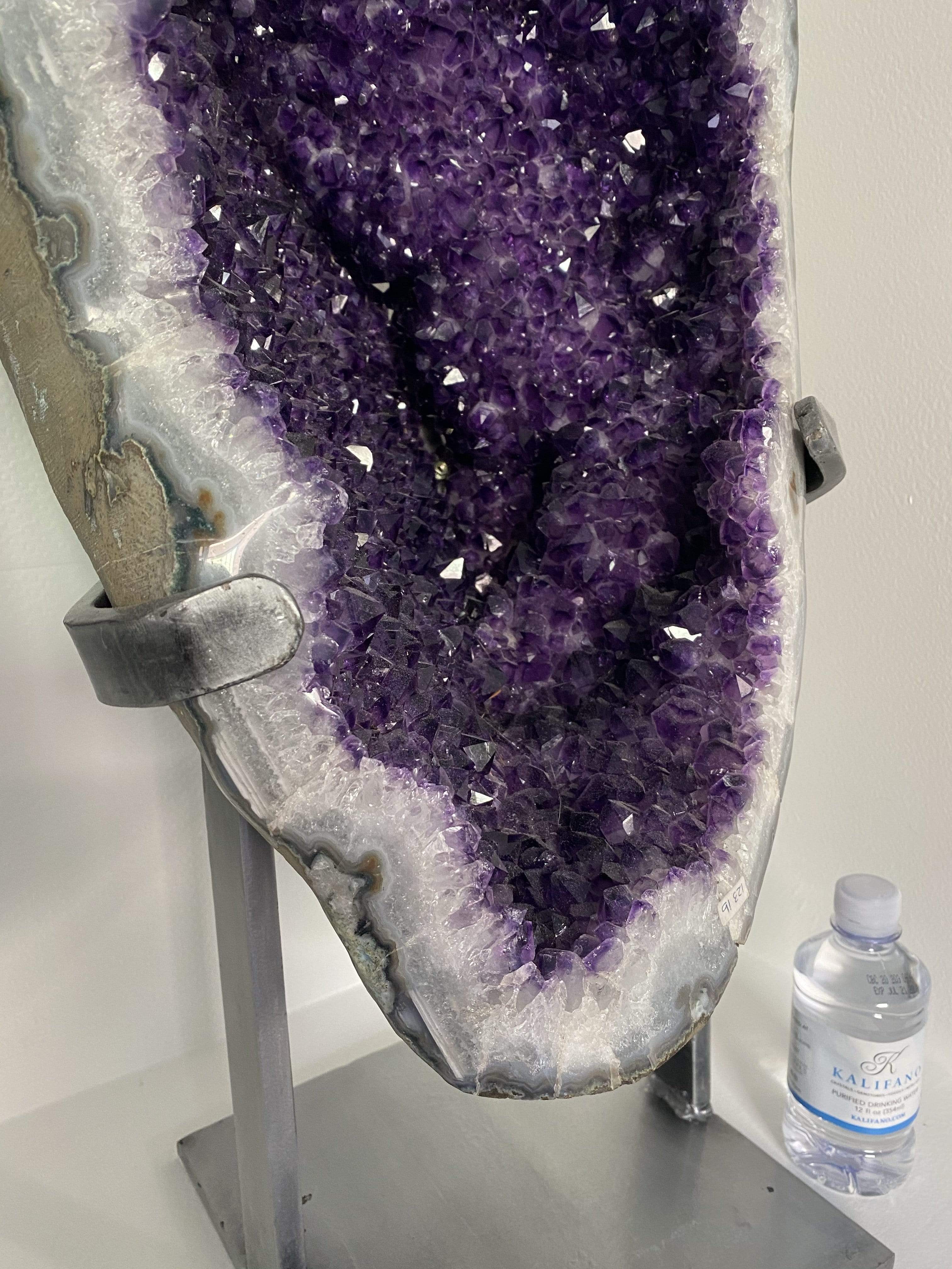 Kalifano Amethyst Natural Uruguayan Amethyst Geode on Custom Stand - 32 in / 56 kg UAG48000.003