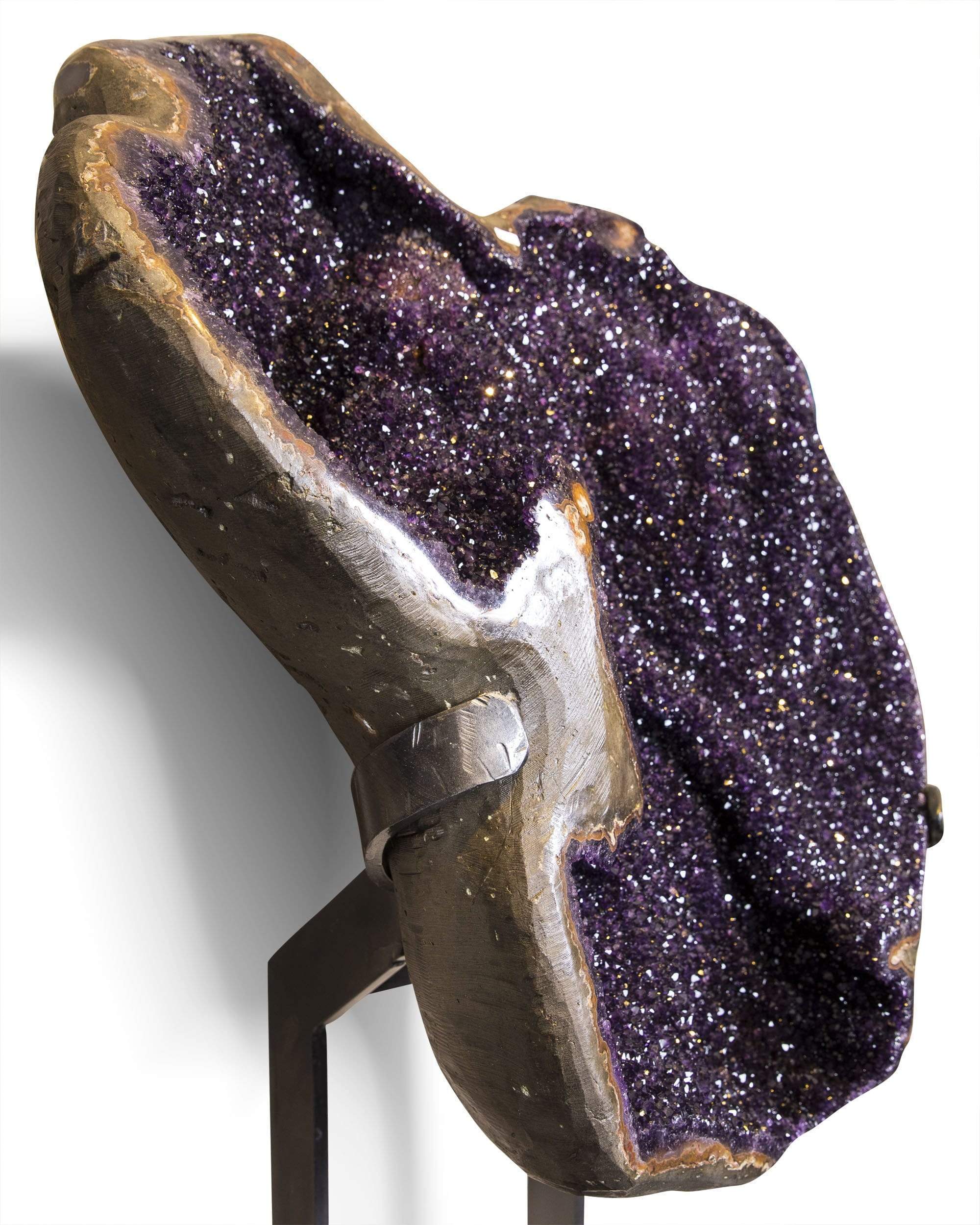 Kalifano Amethyst Natural Uruguayan Amethyst Geode on Custom Stand - 45 in / 240 lbs UAG66000.001