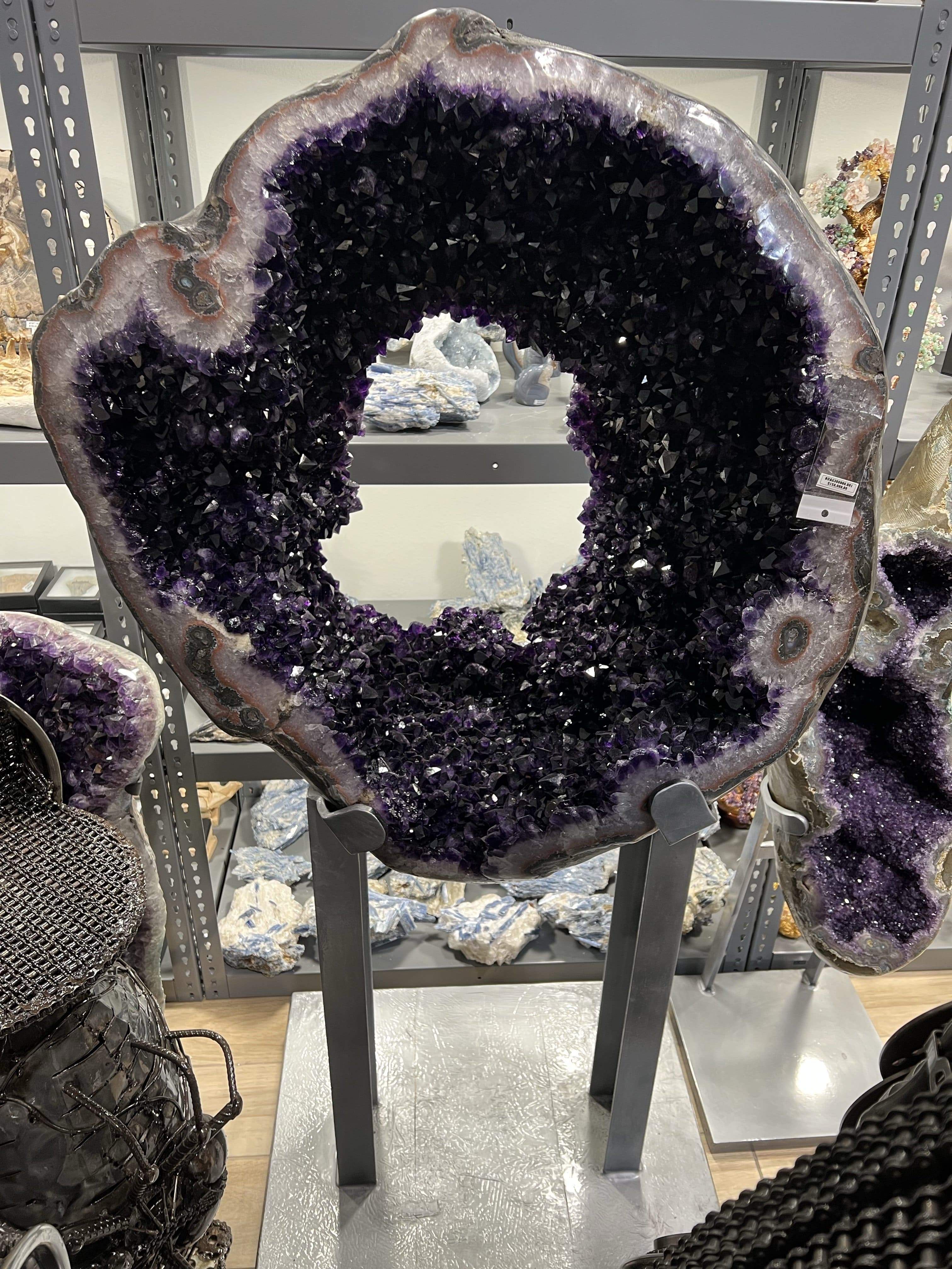 Kalifano Amethyst Natural Uruguayan Amethyst Geode on Custom Stand - 73 in / 772 lbs UAG300000.001