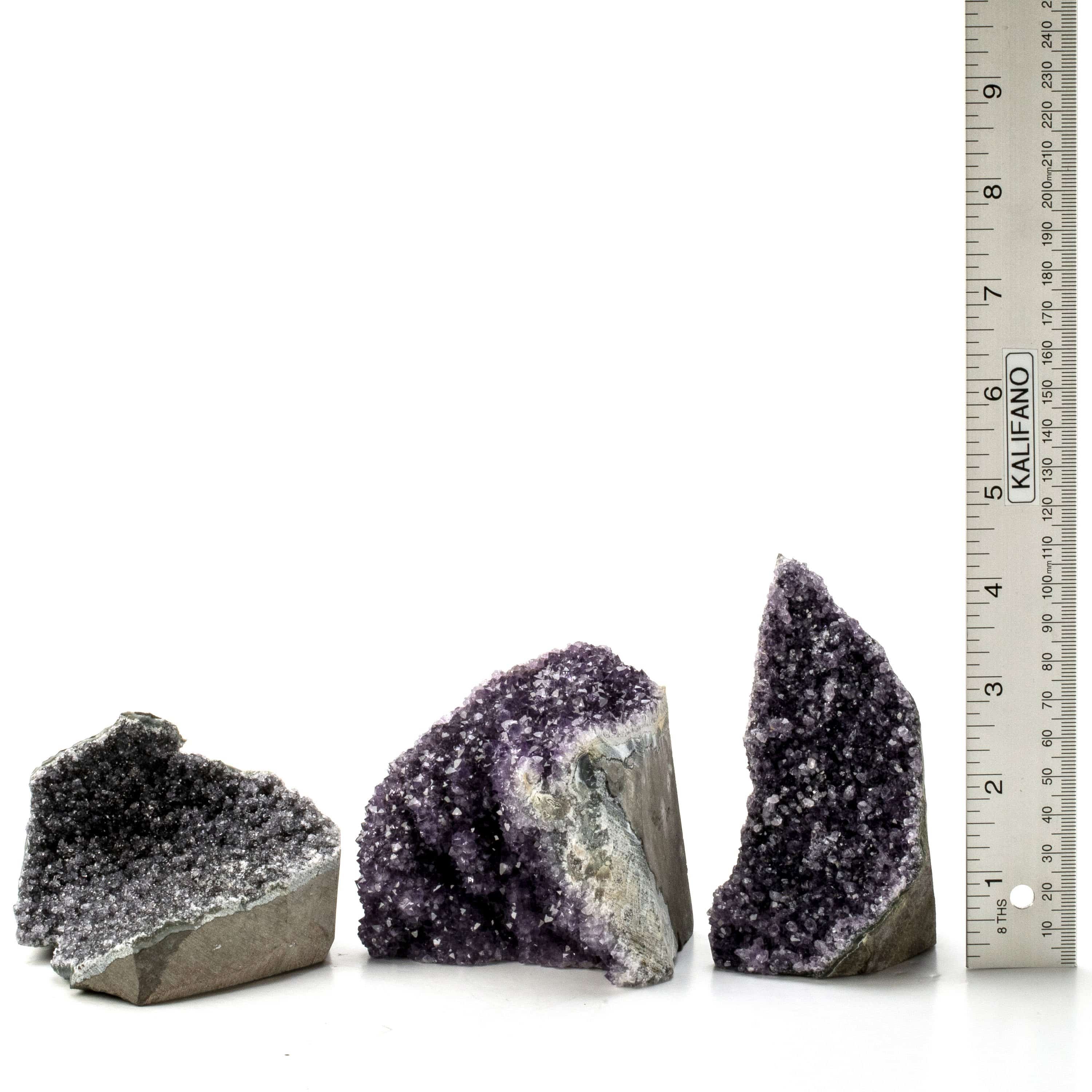 Kalifano Amethyst Small Brazilian Druzy Amethyst Geode on Cut Base BAG200