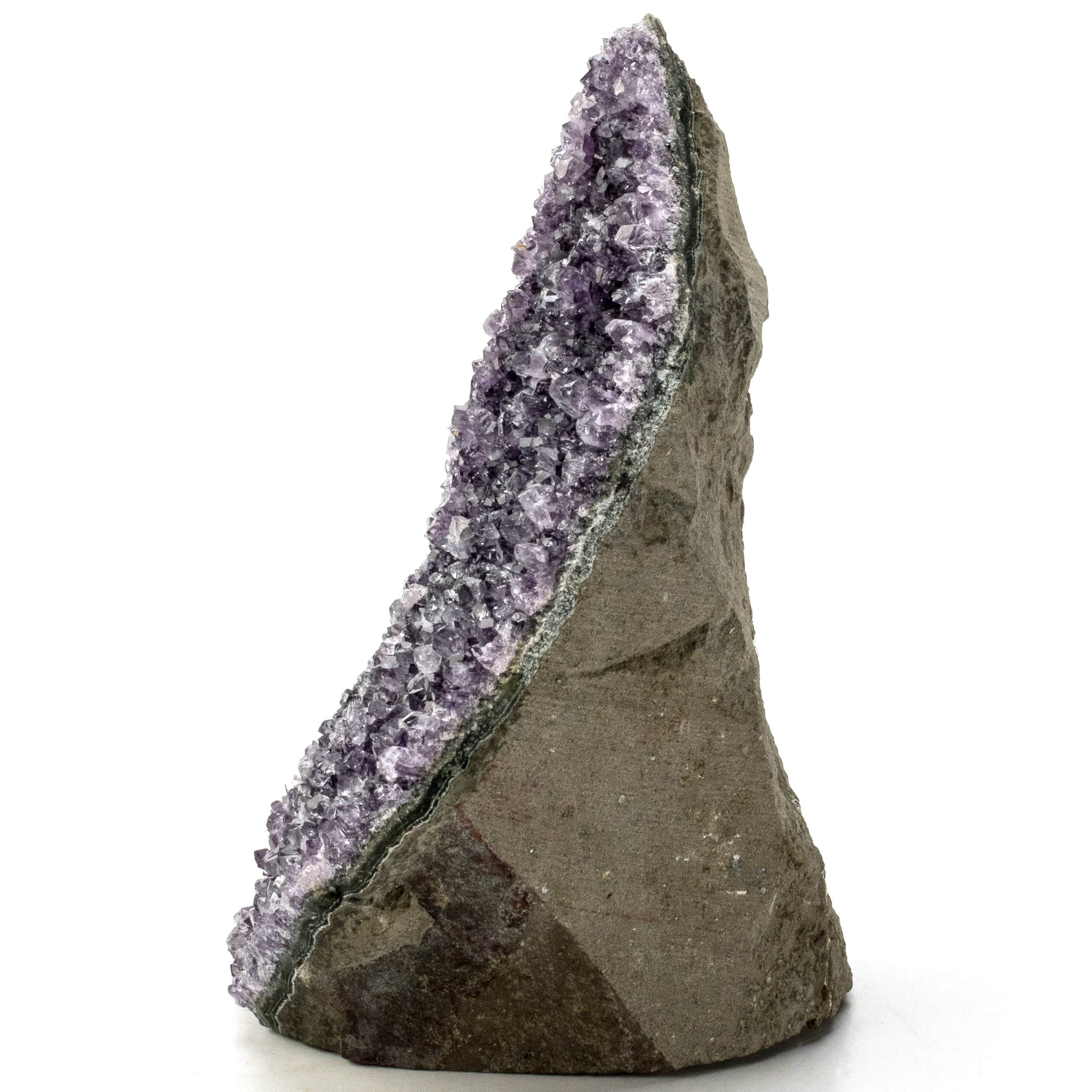 Kalifano Amethyst Small Brazilian Druzy Amethyst Geode on Cut Base BAG200