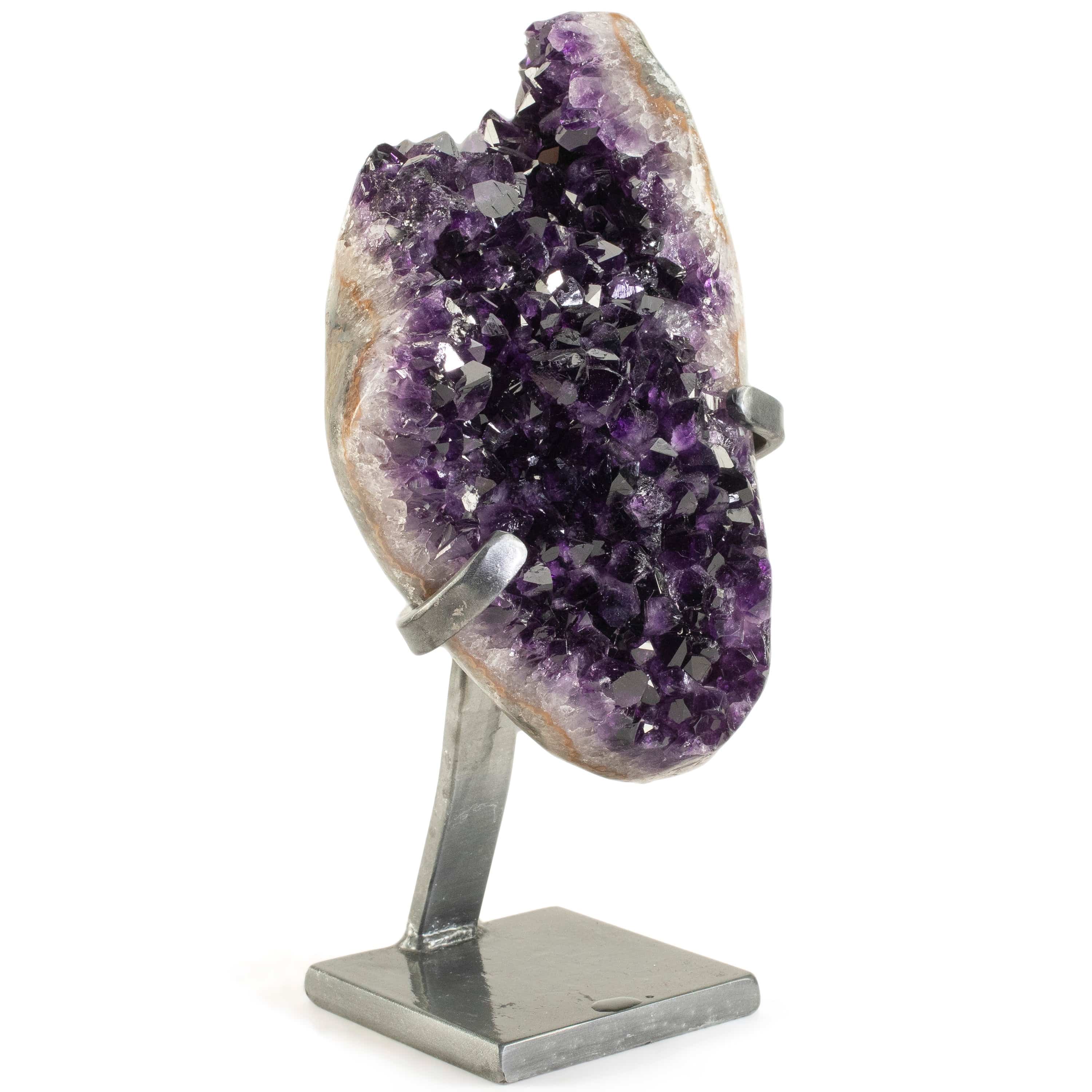 Kalifano Amethyst Uruguayan Amethyst Geode on Custom Stand - 10.4 lbs / 12 in. UAG4700.003