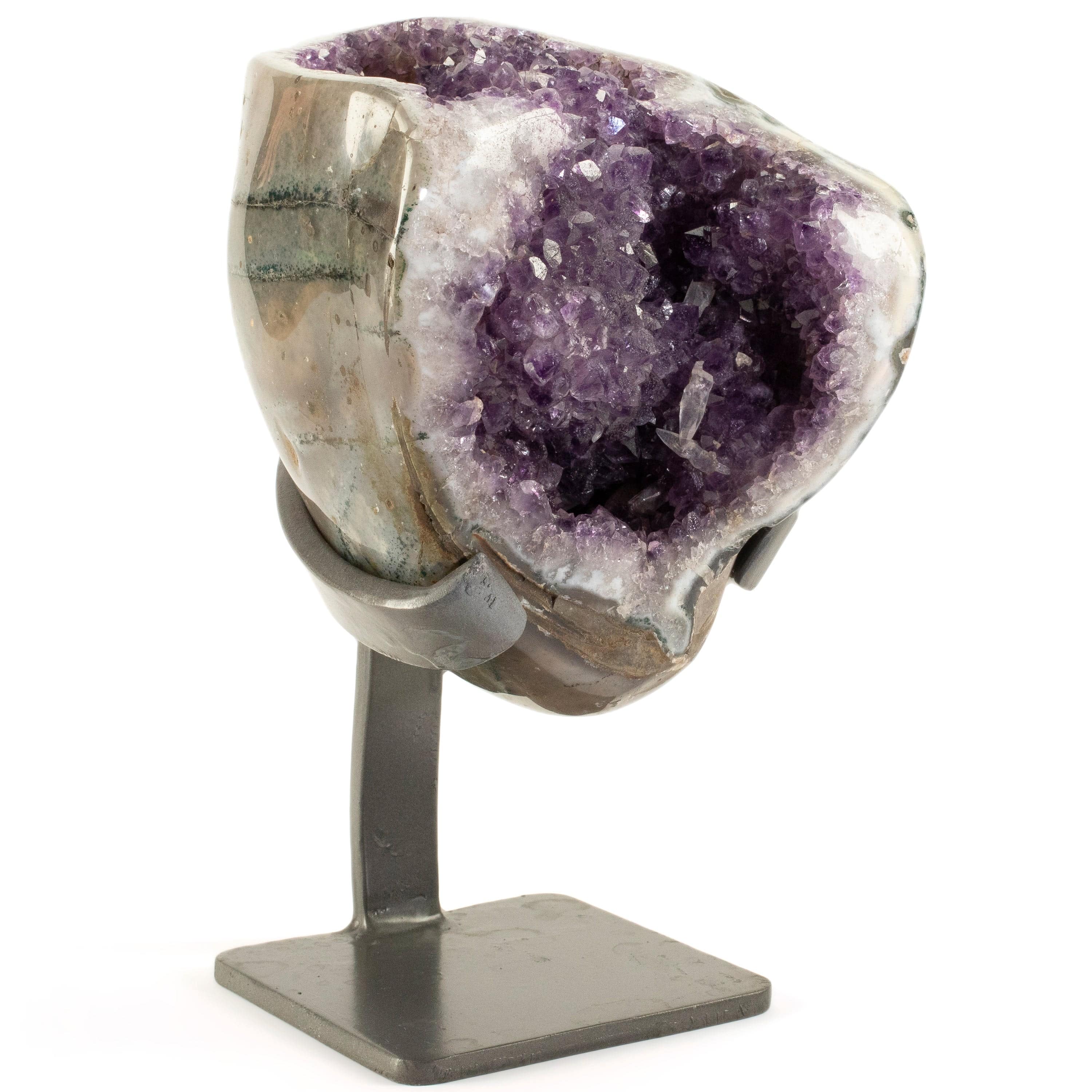 Kalifano Amethyst Uruguayan Amethyst Geode on Custom Stand - 11.7 lbs / 10 in. UAG5300.001