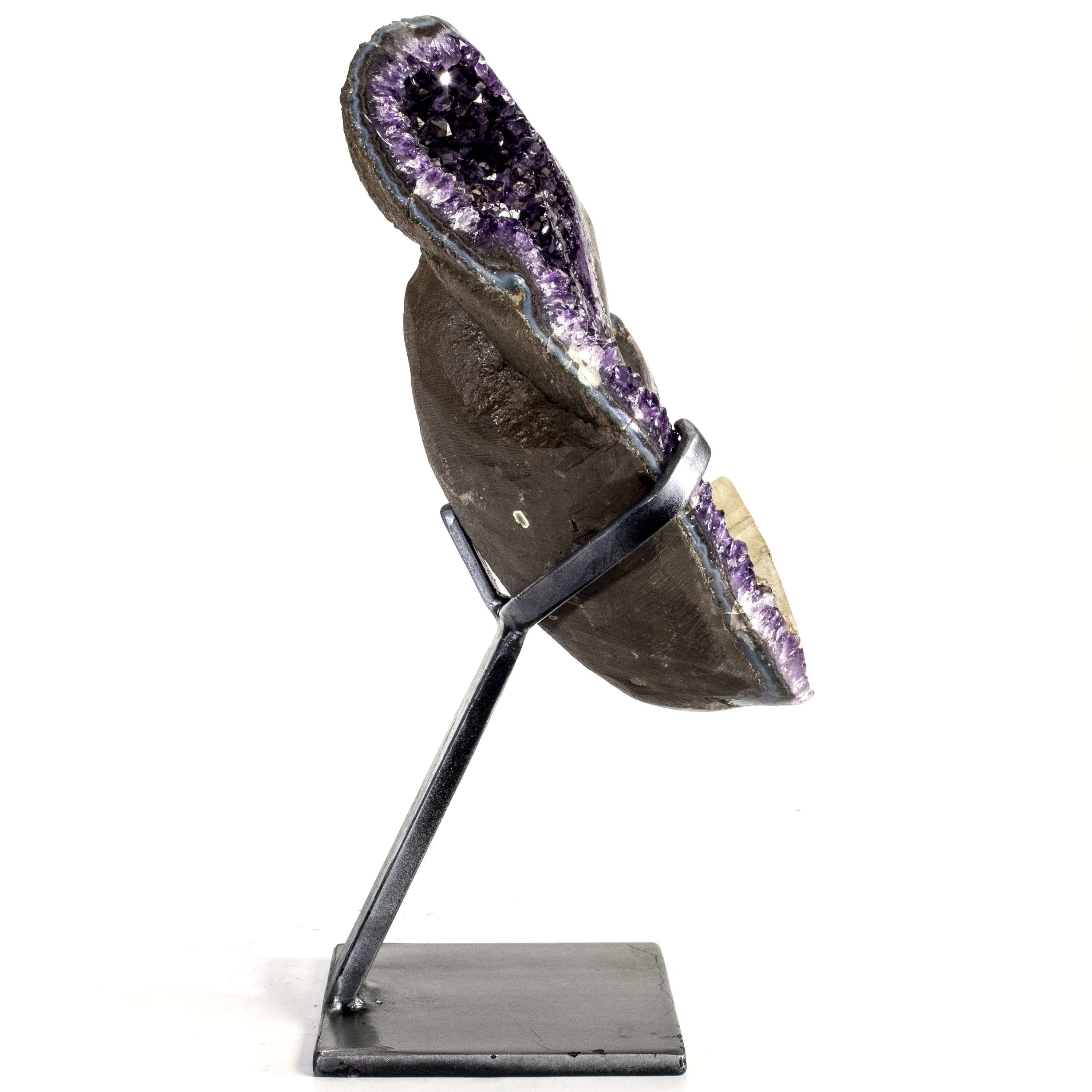 Kalifano Amethyst Uruguayan Amethyst Geode on Custom Stand - 11.7 lbs / 15 in. UAG3400.011