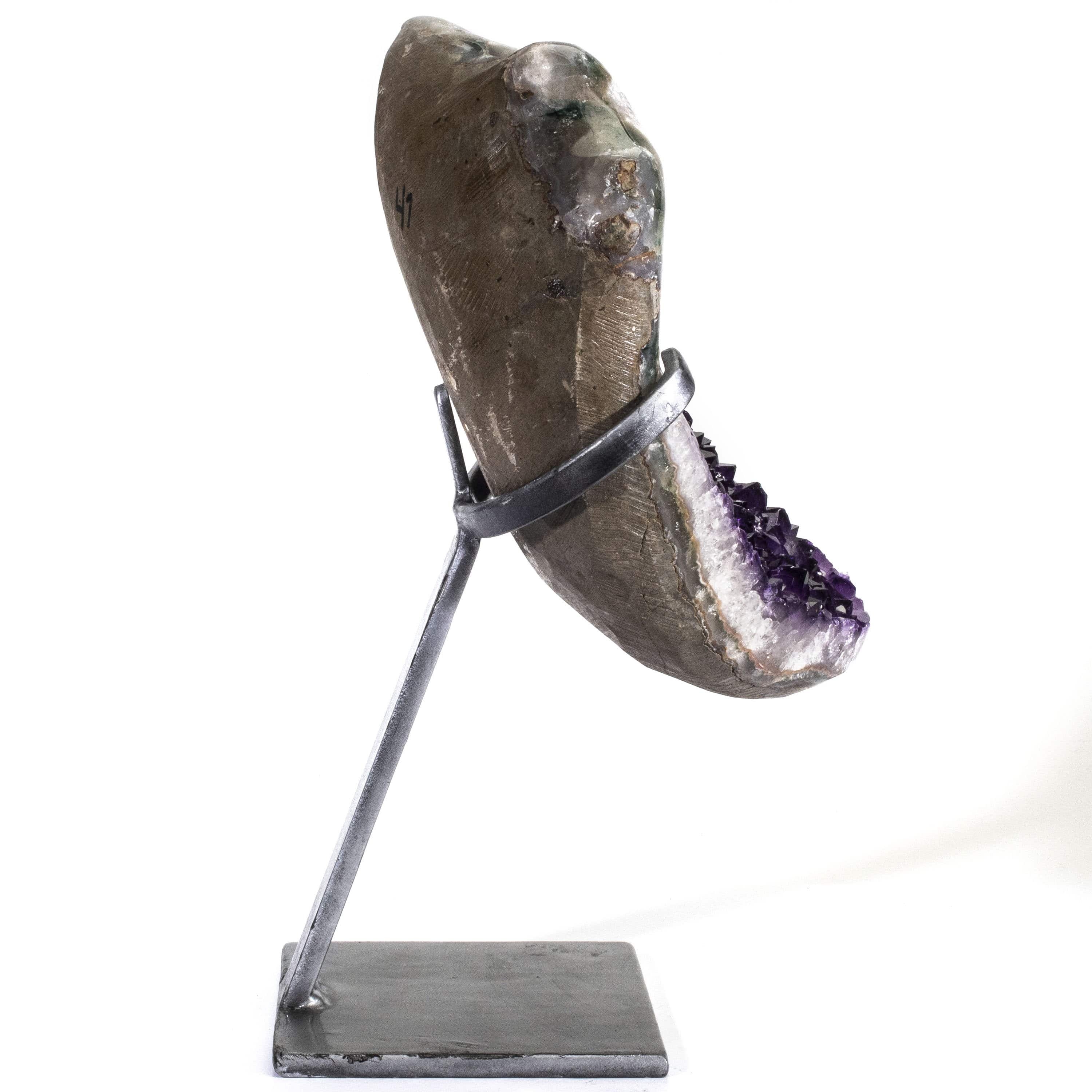 Kalifano Amethyst Uruguayan Amethyst Geode on Custom Stand - 13.7 lbs / 14 in. UAG5000.003