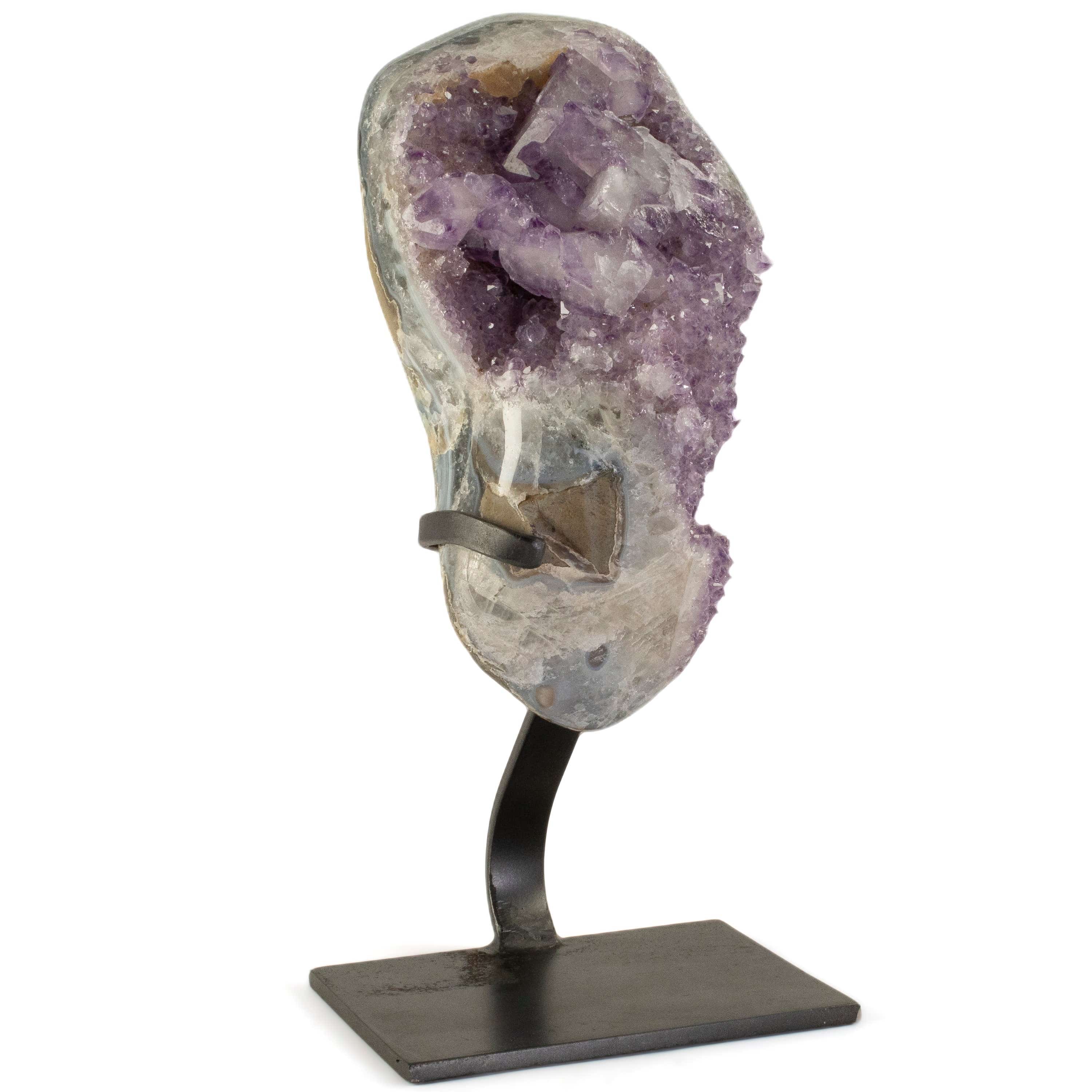 Kalifano Amethyst Uruguayan Amethyst Geode on Custom Stand - 17.2 lbs / 15 in. UAG3900.010