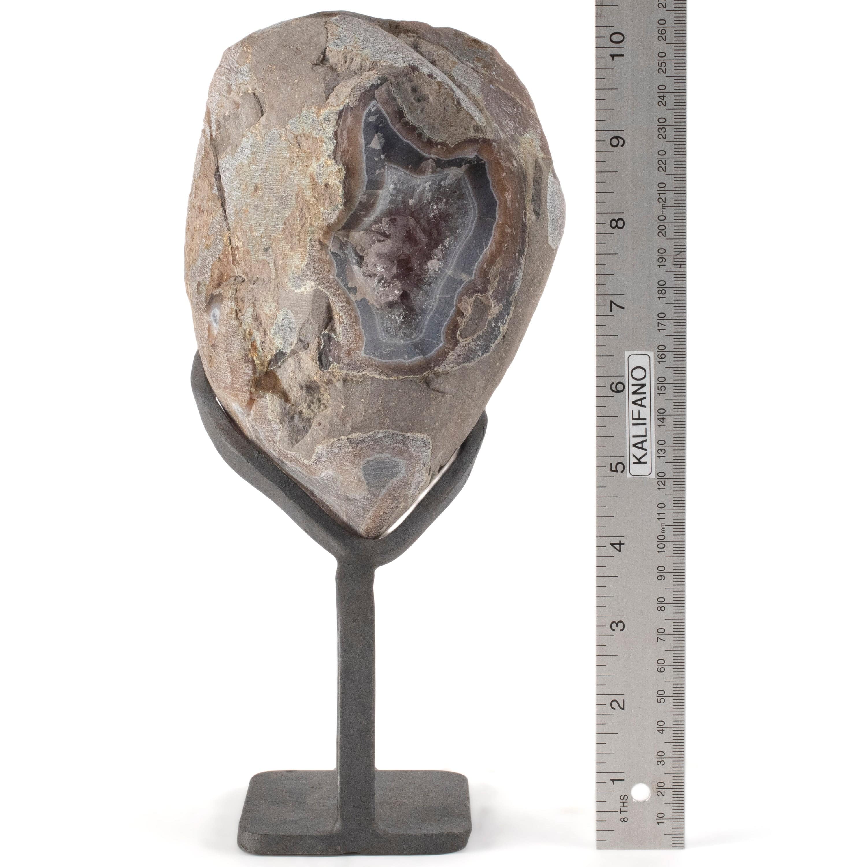 Kalifano Amethyst Uruguayan Amethyst Geode on Custom Stand - 5.7 lbs / 10 in. UAG2400.040