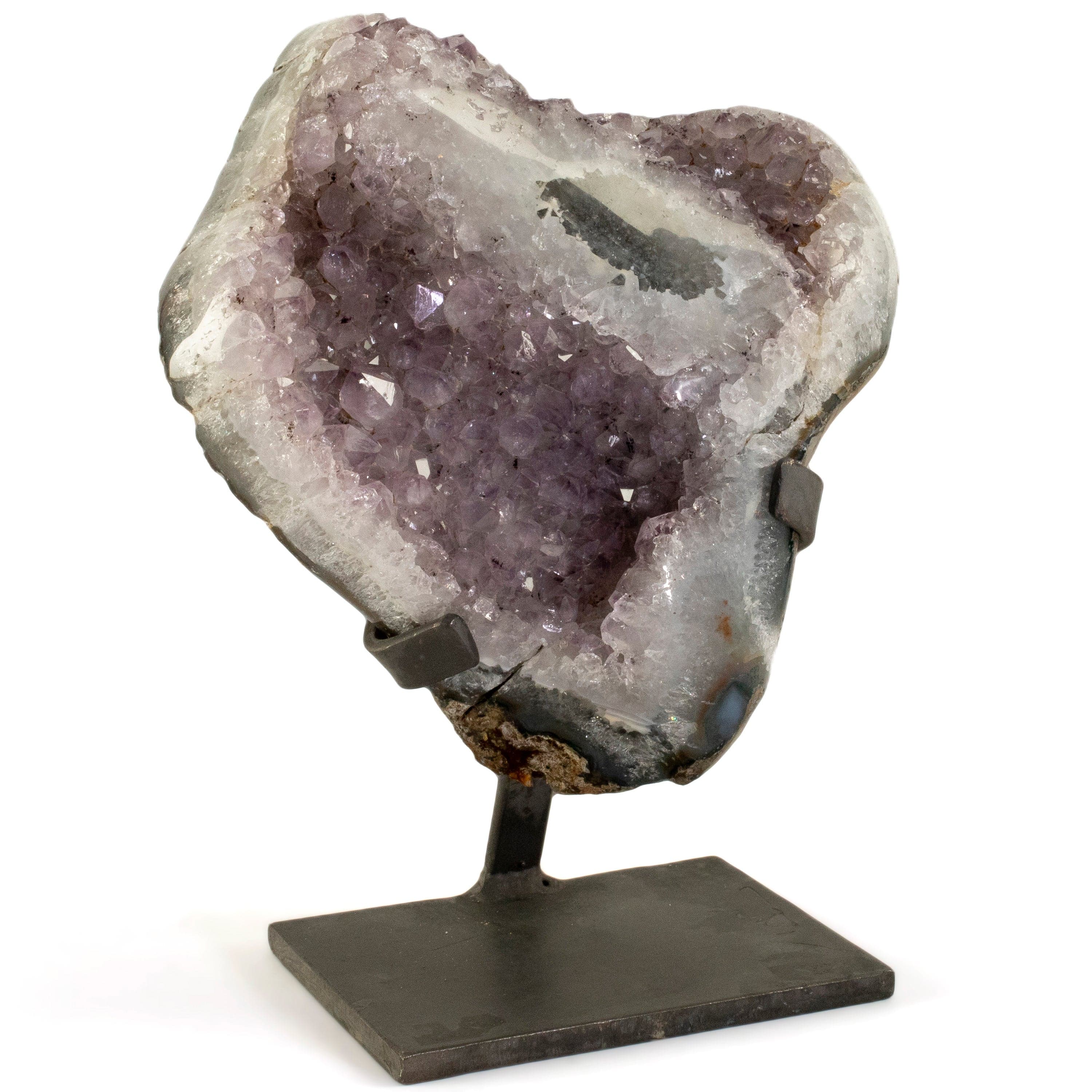 Kalifano Amethyst Uruguayan Amethyst Geode on Custom Stand - 5.7 lbs / 7.6 in. UAG1300.022