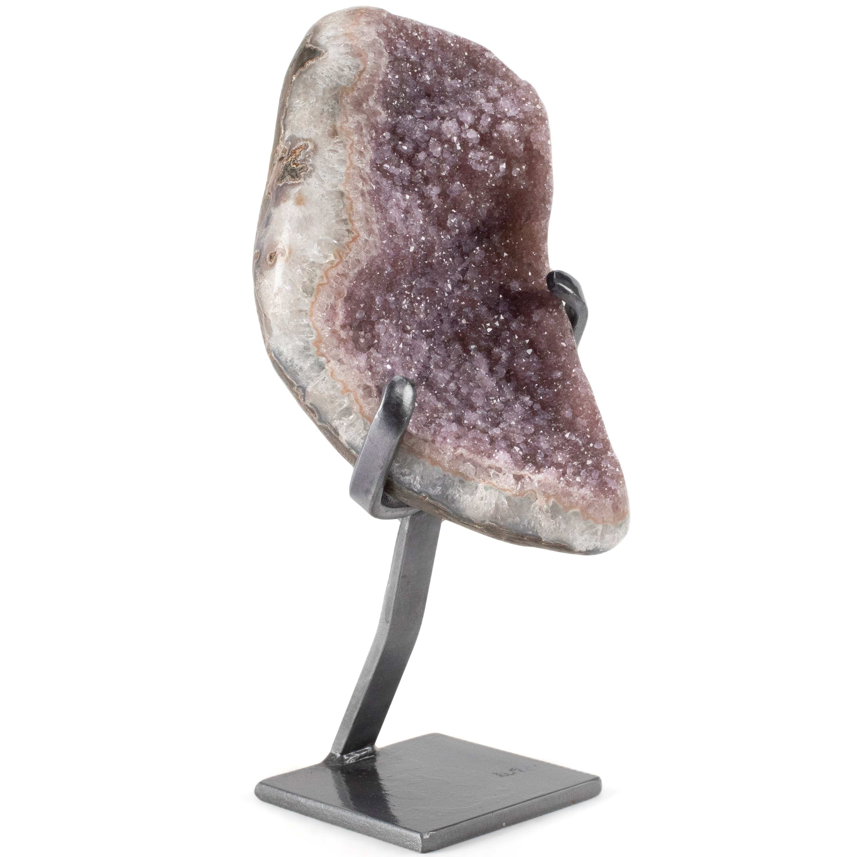 Kalifano Amethyst Uruguayan Amethyst Geode on Custom Stand - 8.7 lbs / 12.5 in. UAG4000.001