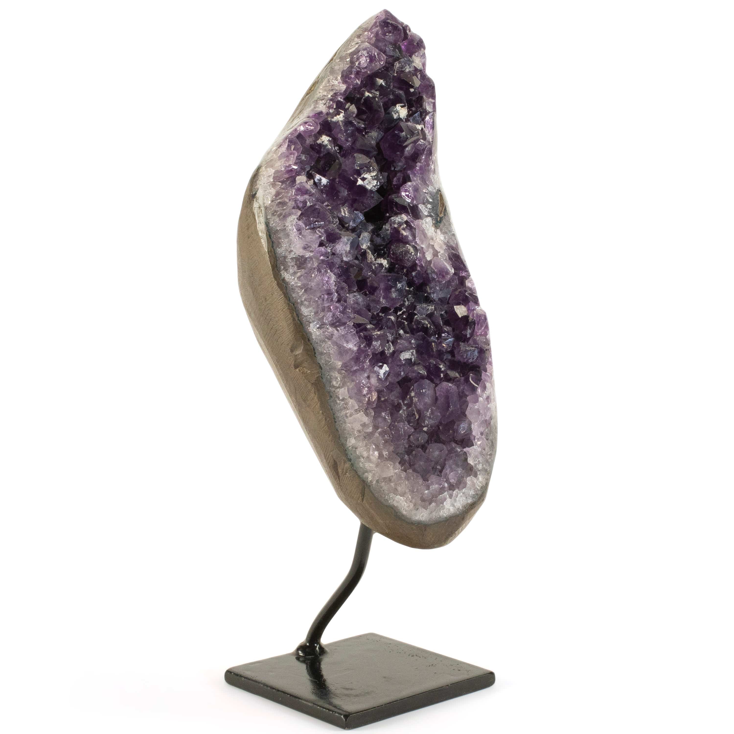 Kalifano Amethyst Uruguayan Amethyst Geode on Custom Stand - 9.2 lbs / 13.5 in. UAG4200.006