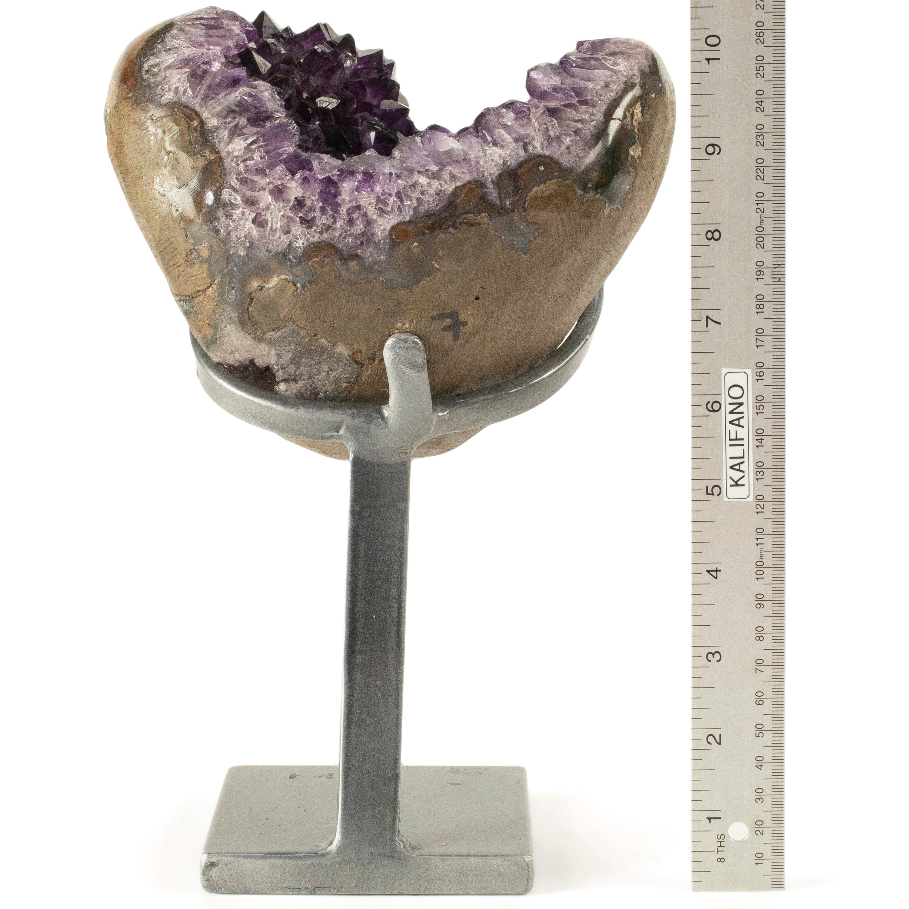 Kalifano Amethyst Uruguayan Amethyst Geode on Custom Stand - 9 lbs / 10 in. UAG4100.002