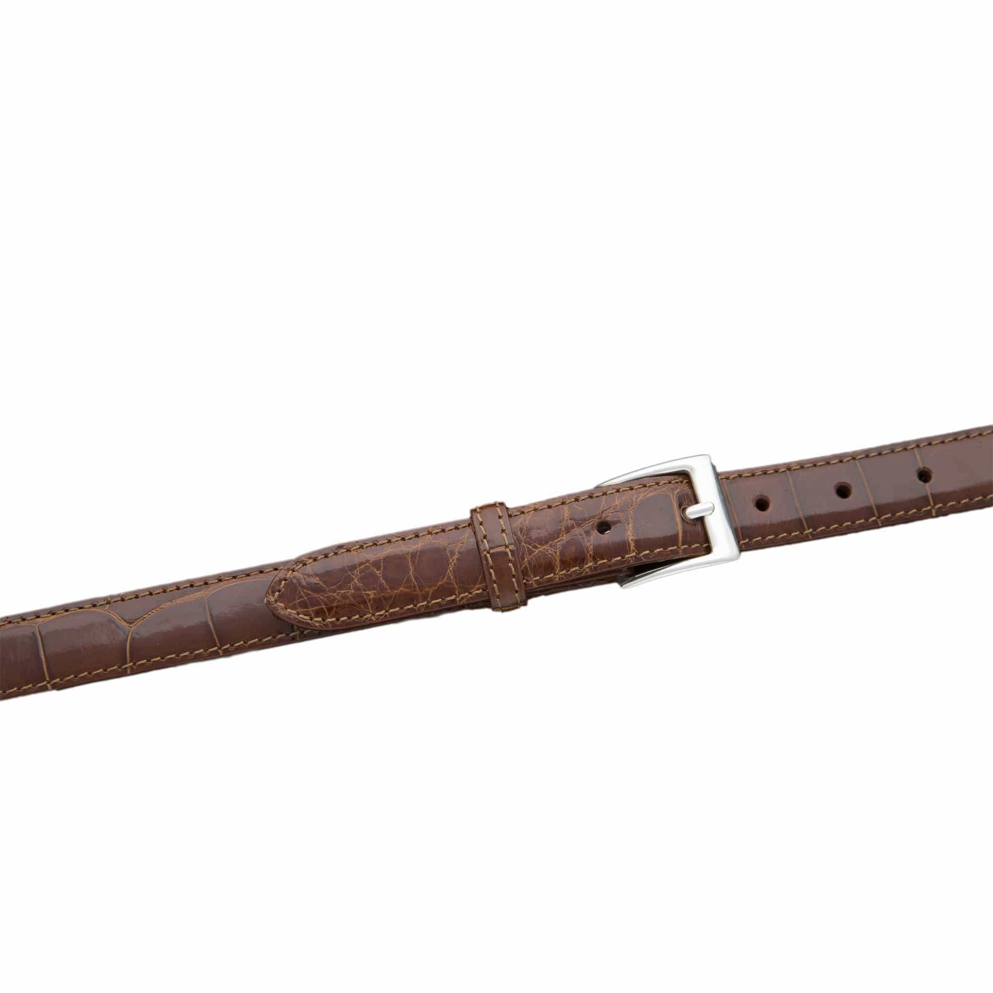Kalifano Belts & Buckles KA25-COG - KALIFANO American Alligator 25 mm Belt, Cognac KA25-COG