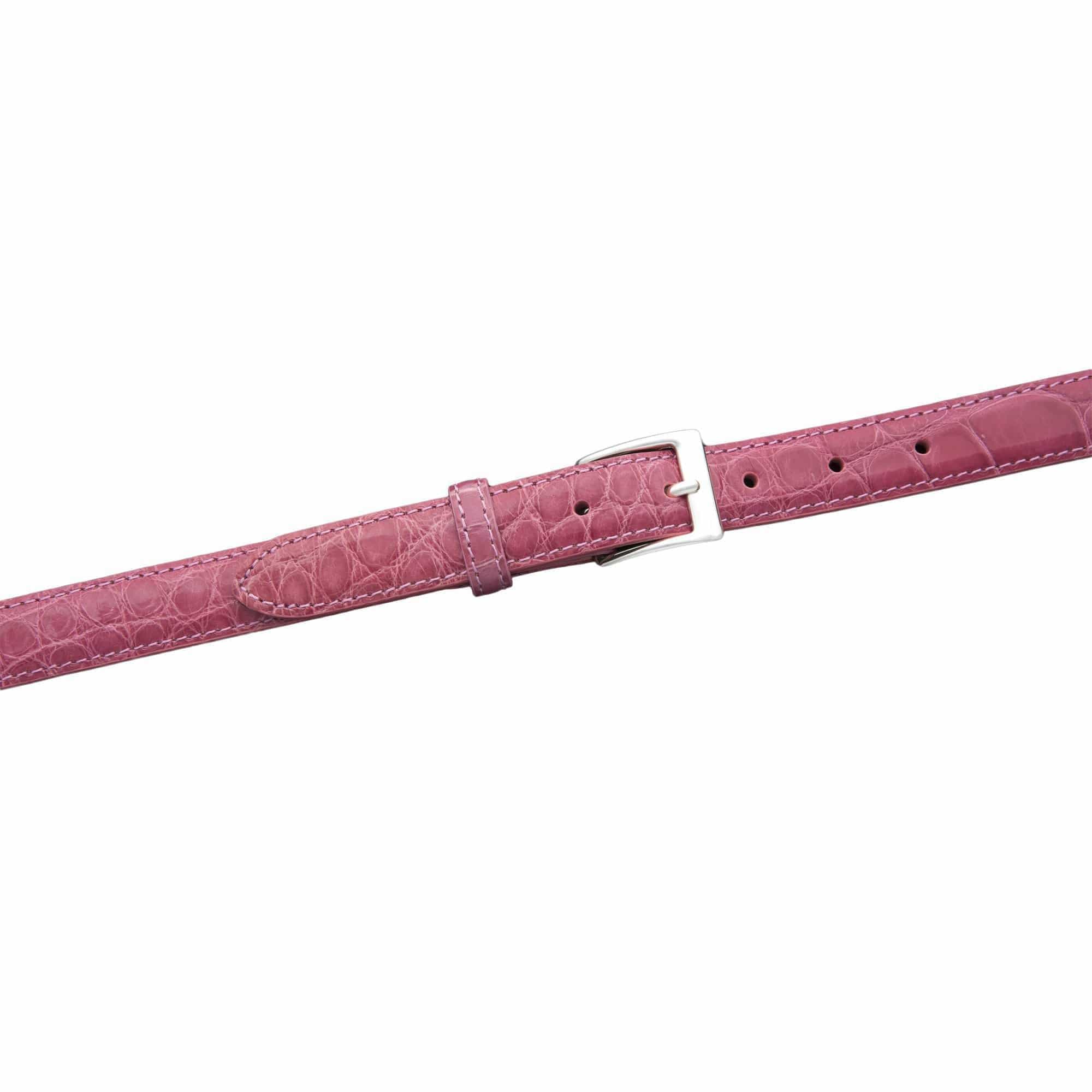Kalifano Belts & Buckles KA25-PNK - KALIFANO American Alligator 25 mm Belt, Pink KA25-PNK