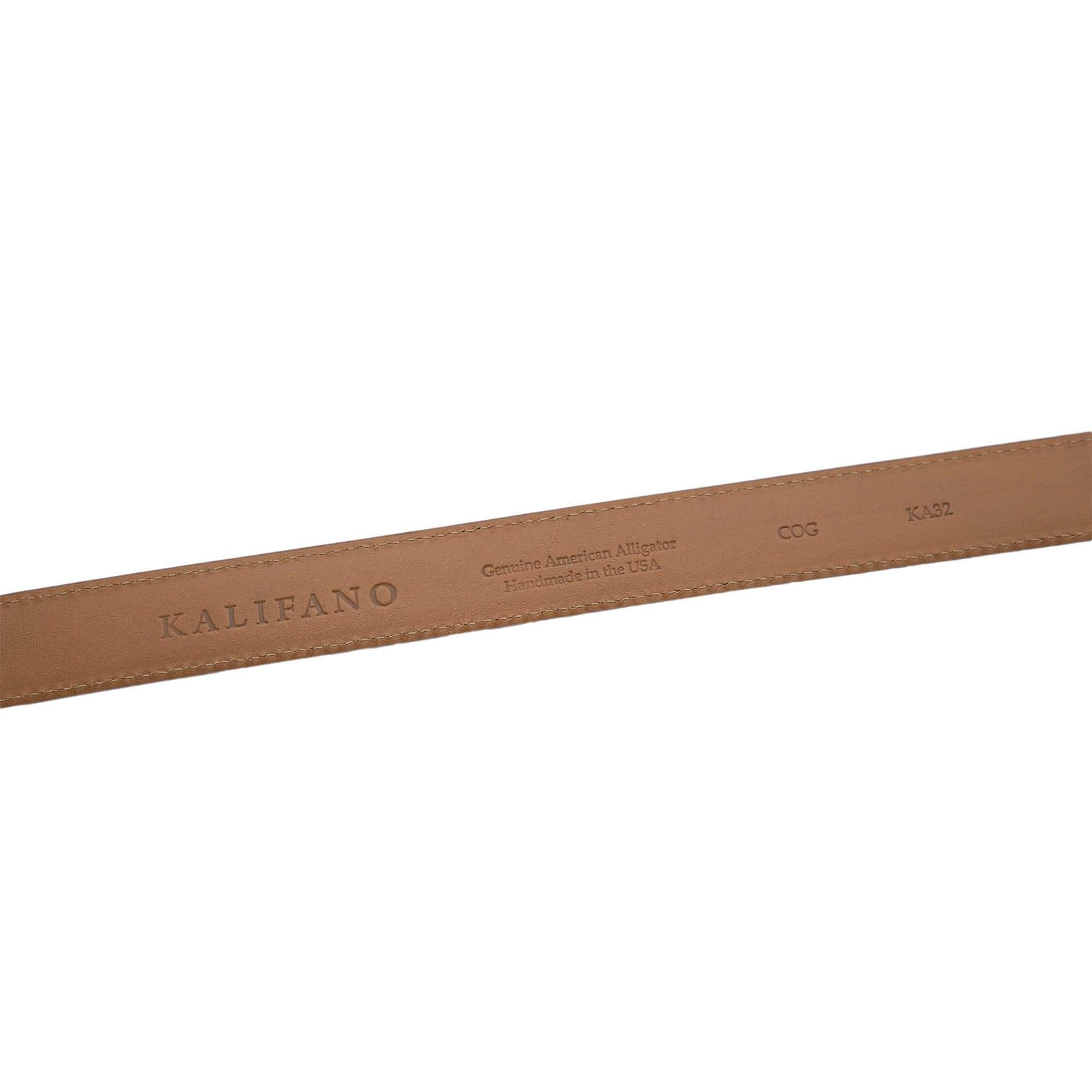 Kalifano Belts & Buckles KA32-COG - KALIFANO American Alligator 32 mm Belt, Cognac KA32-COG