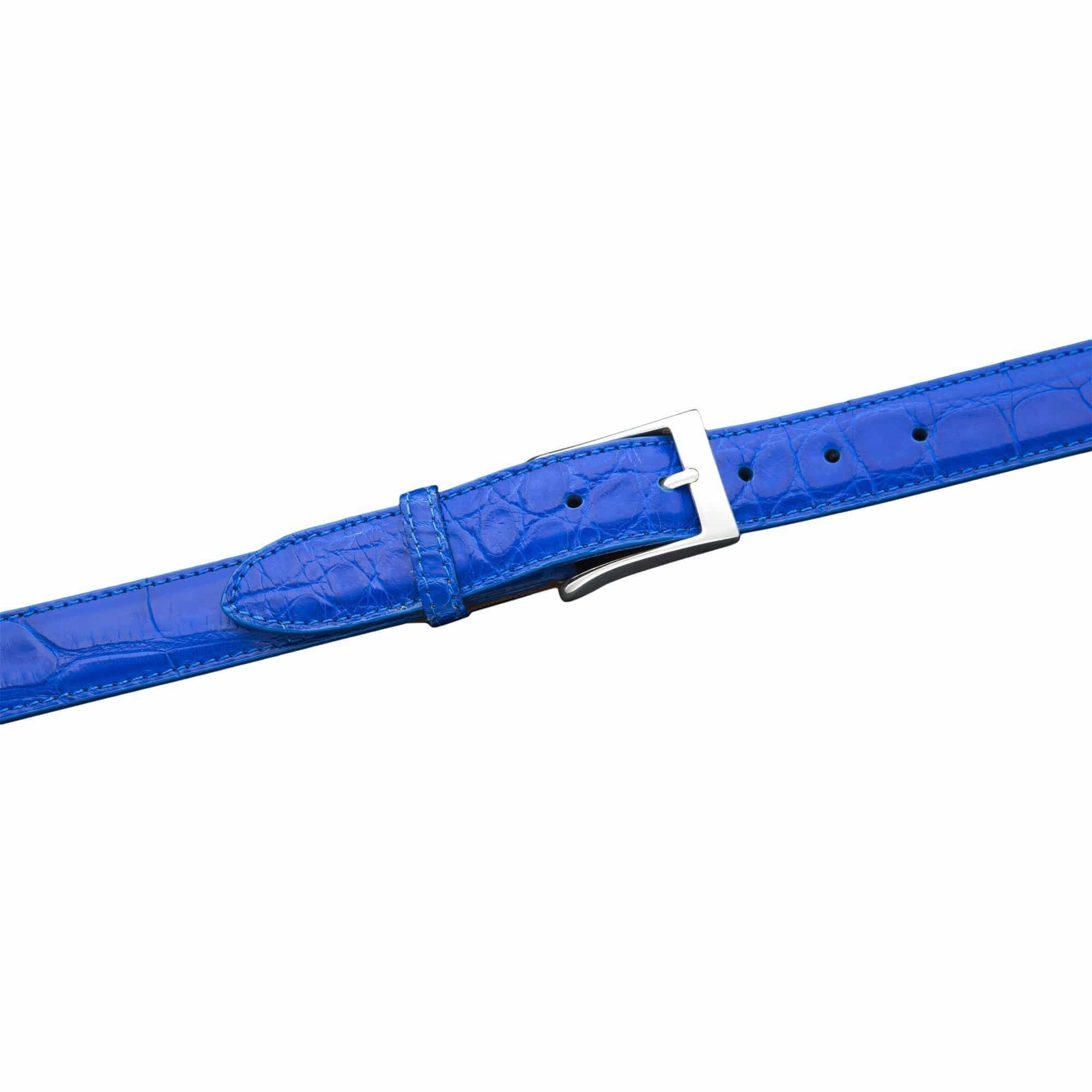 Kalifano Belts & Buckles KA32-ROY - KALIFANO American Alligator 32 mm Belt, Royal Blue KA32-ROY