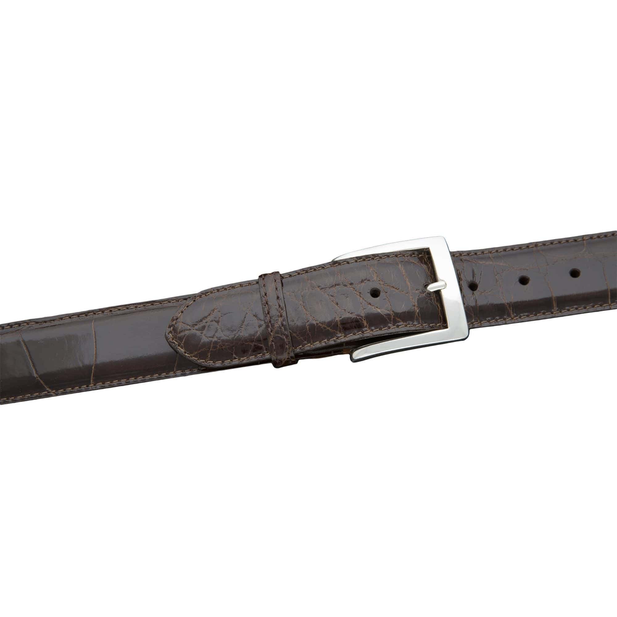 Kalifano Belts & Buckles KA40-BRN - KALIFANO American Alligator 40 mm Belt, Brown KA40-BRN
