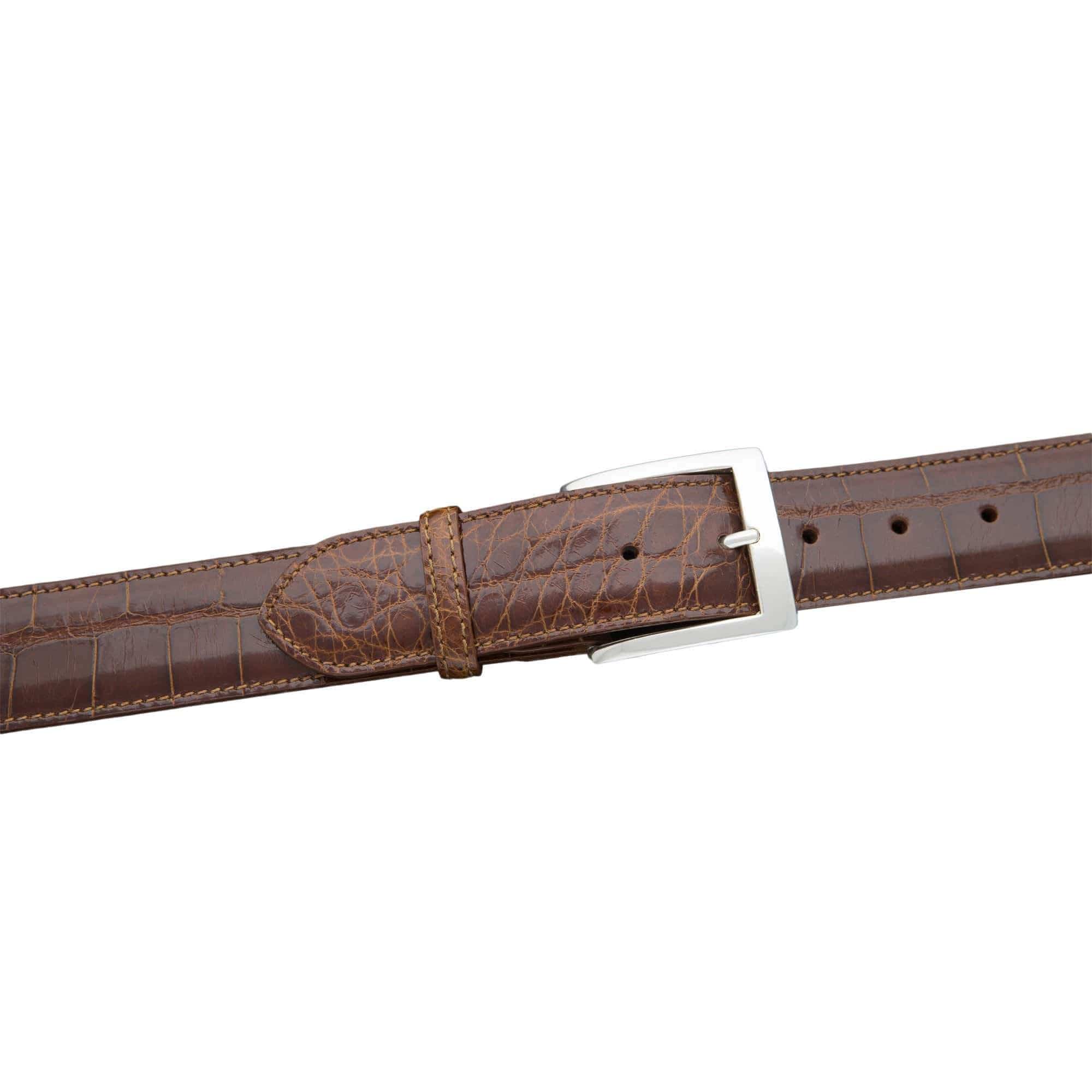 Kalifano Belts & Buckles KA40-COG - KALIFANO American Alligator 40 mm Belt, Cognac KA40-COG