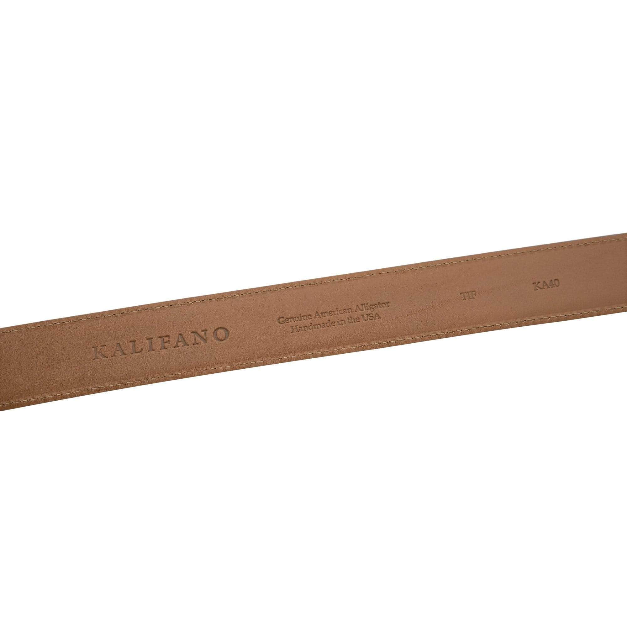Kalifano Belts & Buckles KA40-TIF - KALIFANO American Alligator 40 mm Belt, Tiffany Blue KA40-TIF
