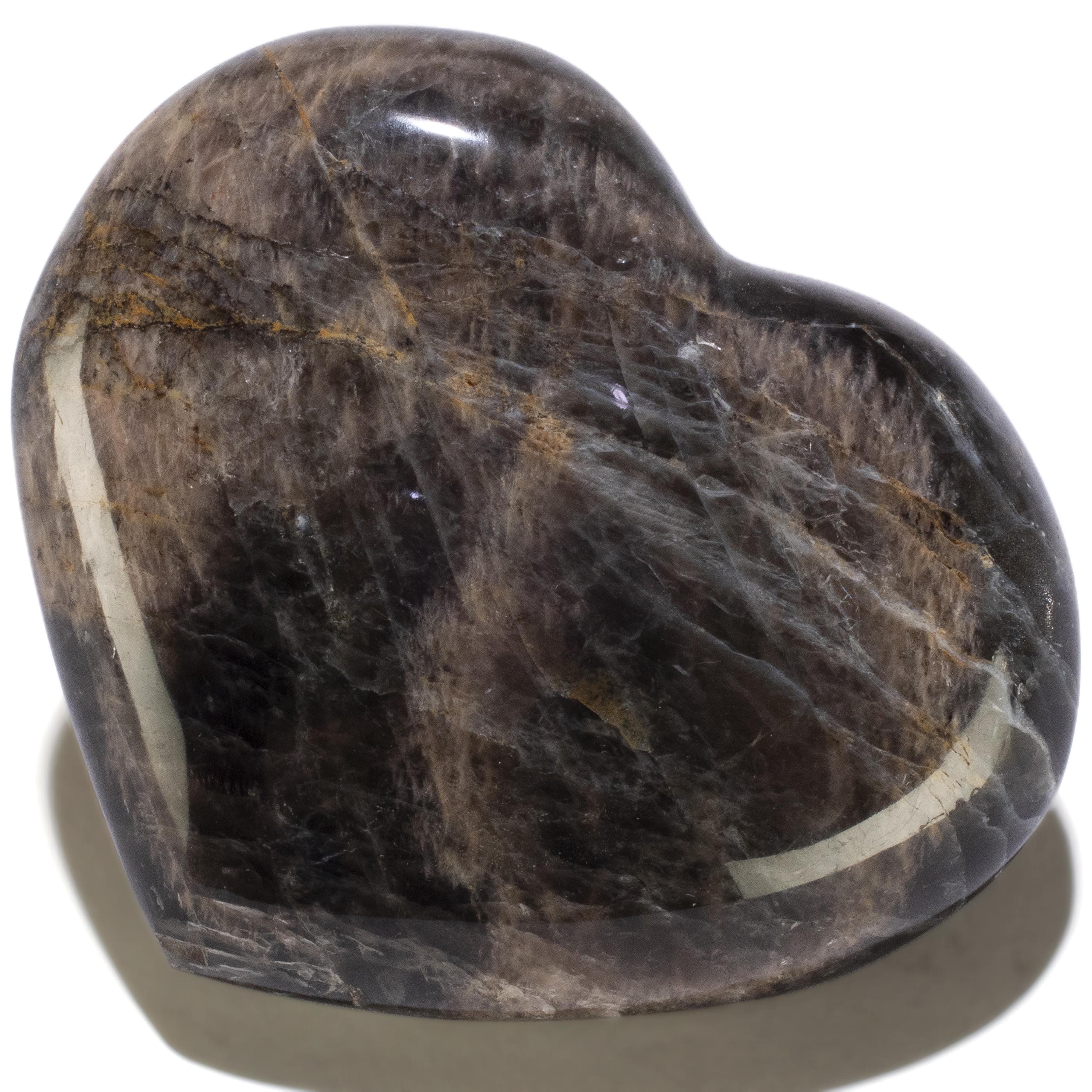 KALIFANO Black Moonstone Black Moonstone Gemstone Heart Carving 350g / 4in. GH300-BM