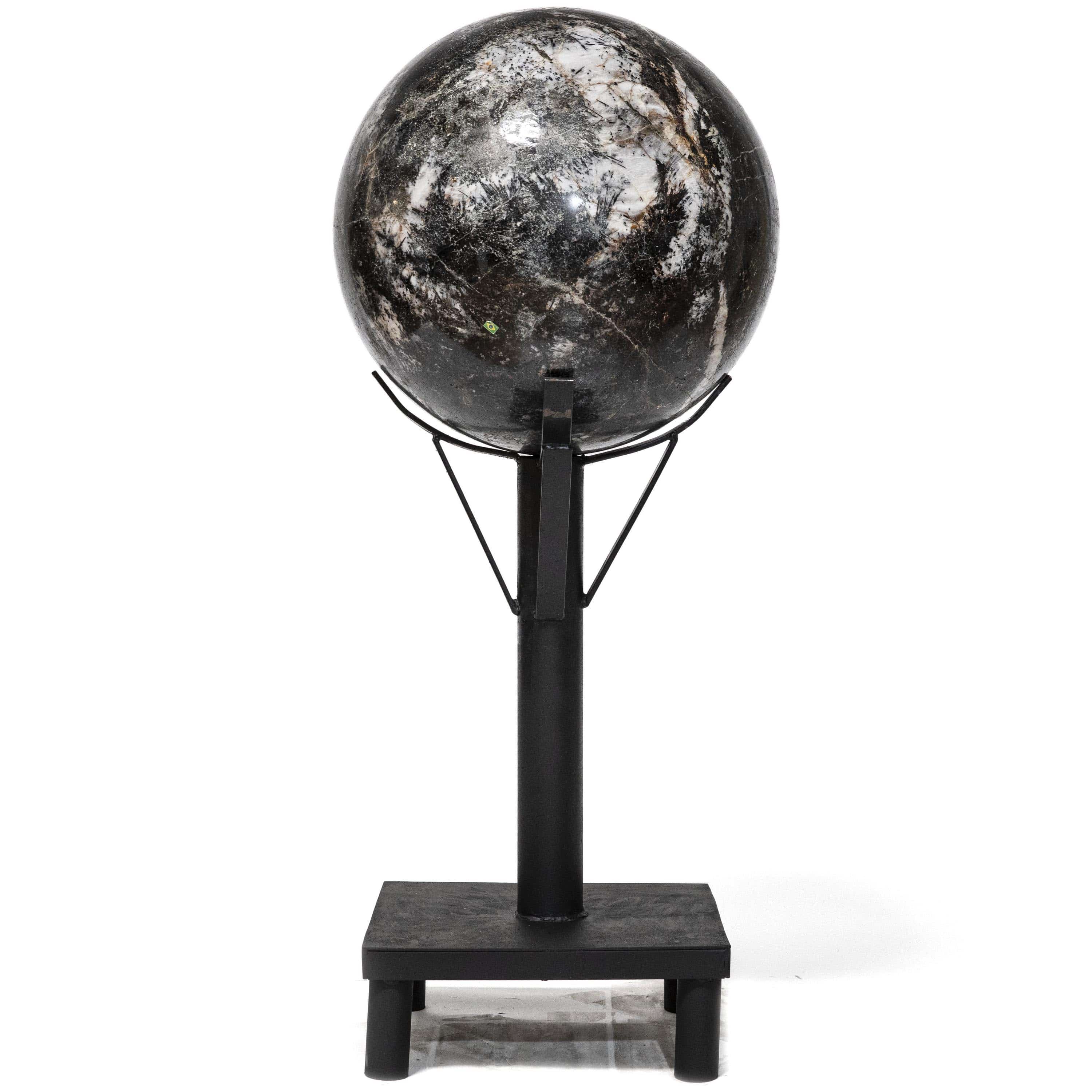 Kalifano Black Tourmaline Black Tourmaline and Quartz Sphere - 441 lbs / 20" diameter SPBT60000.001