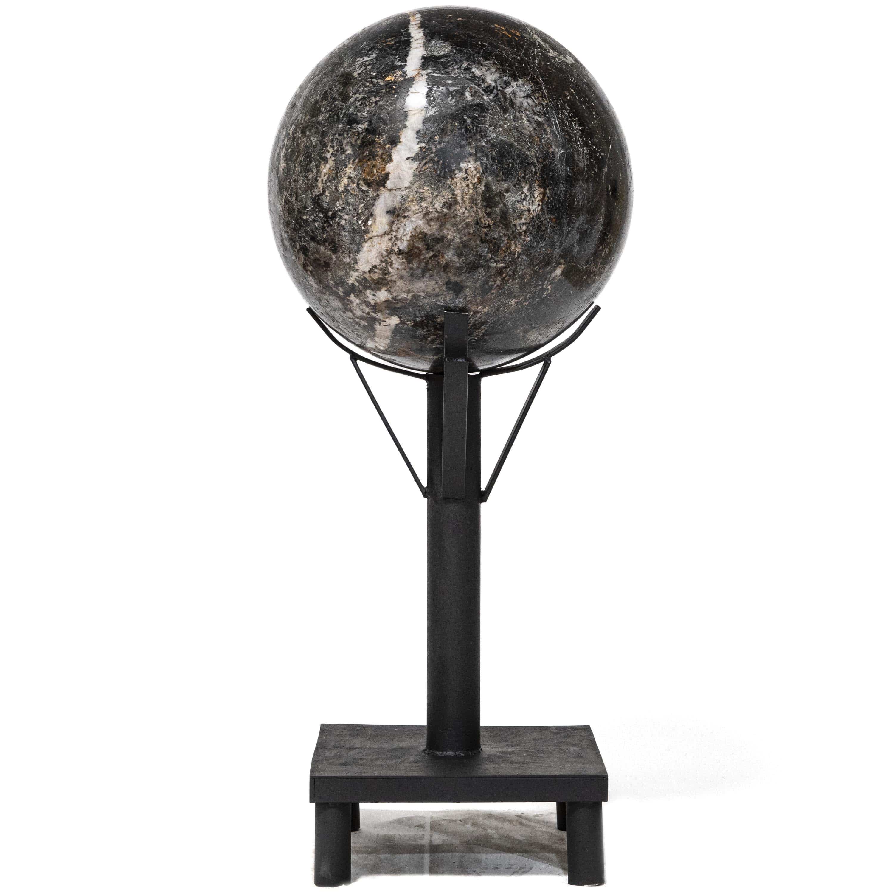 Kalifano Black Tourmaline Black Tourmaline and Quartz Sphere - 441 lbs / 20" diameter SPBT60000.001