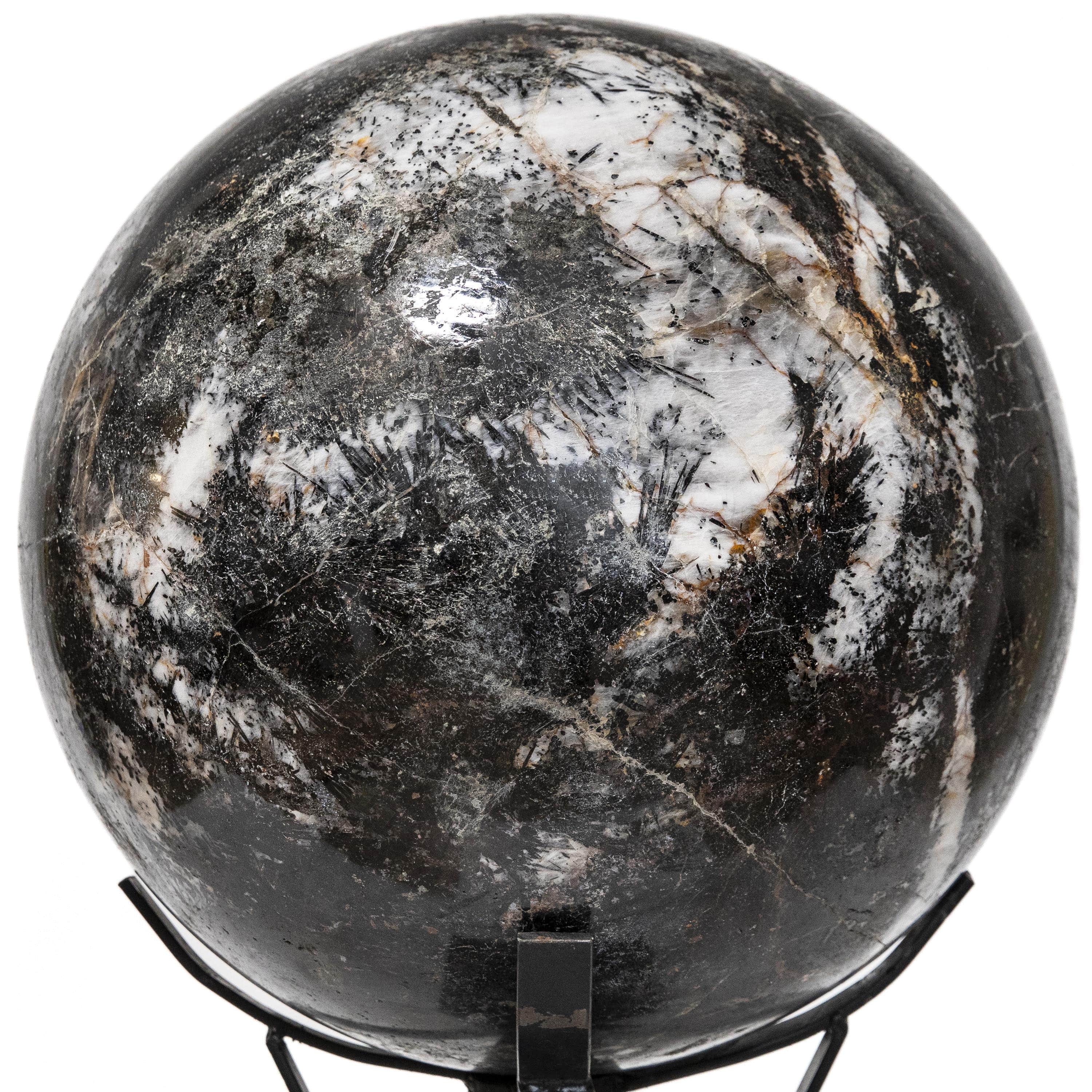 Kalifano Black Tourmaline Black Tourmaline and Quartz Sphere - 441 lbs / 20" diameter SPBT60000.001