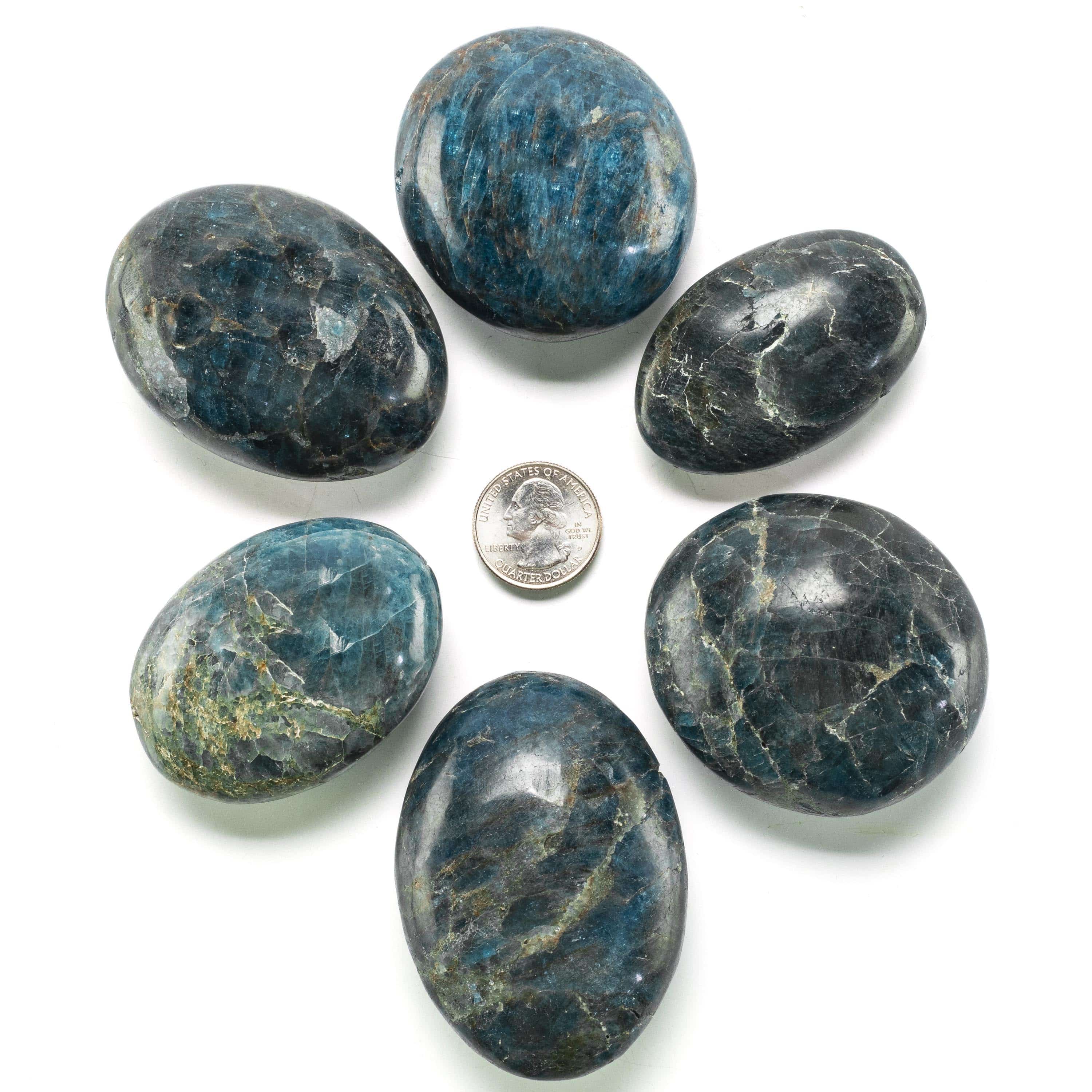 KALIFANO Blue Apatite Palm Stone PS60-AP