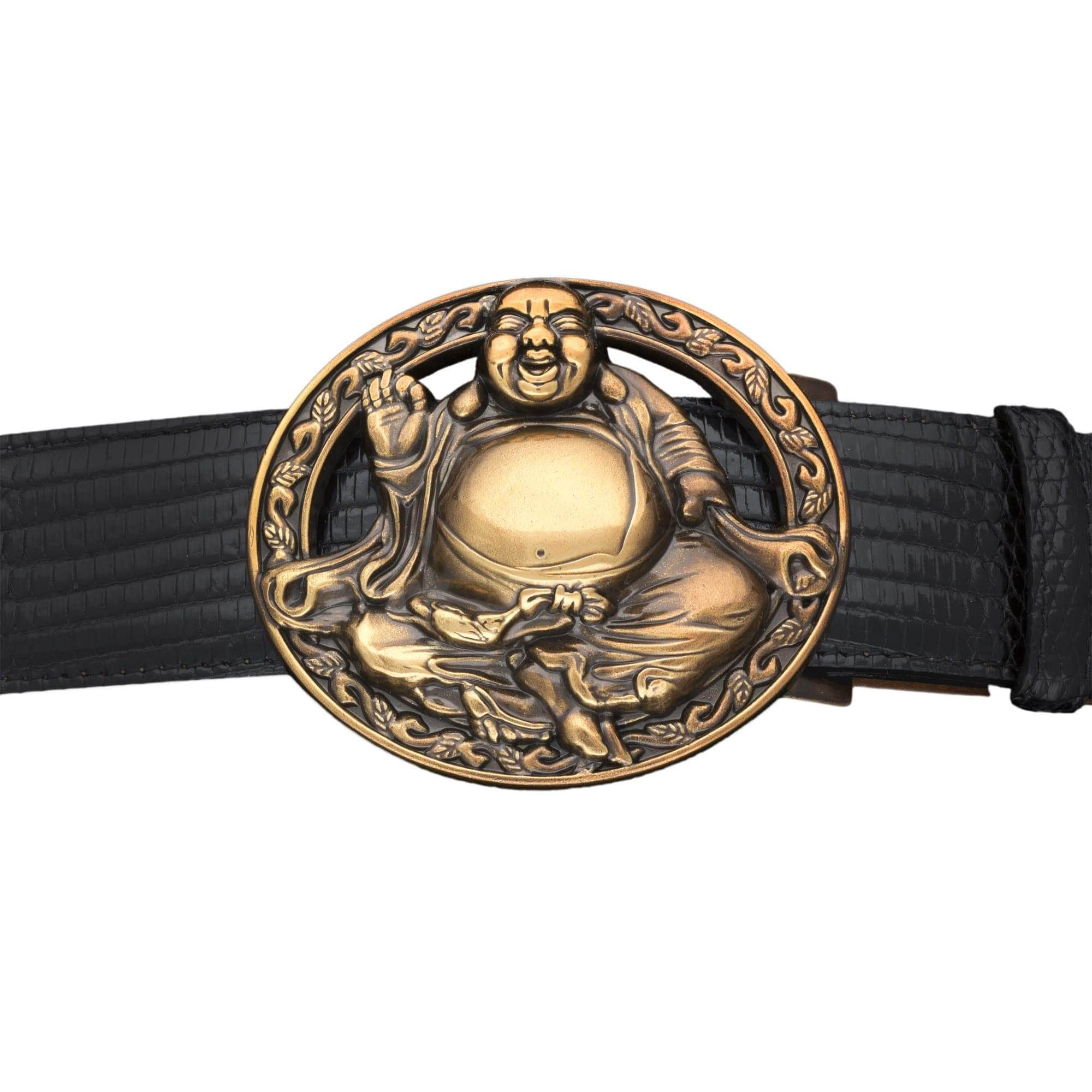 Kalifano Buckles KB40-2189VG - Kalifano Buckle 40mm Buddha Bless- Vintage Gold KB40-2189VG