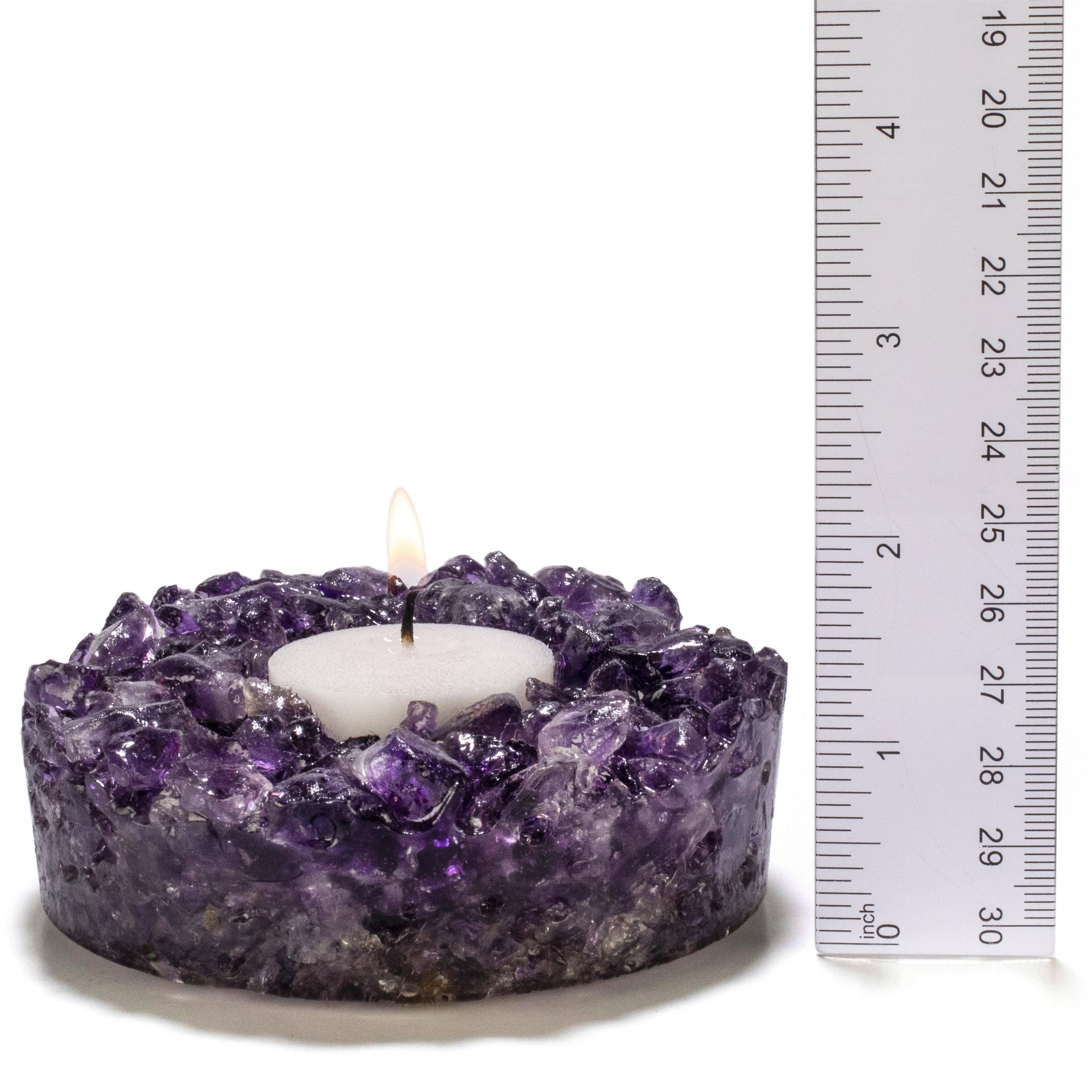 Kalifano Candle Holders Crushed Amethyst Tealight Candle Holder GCH-20