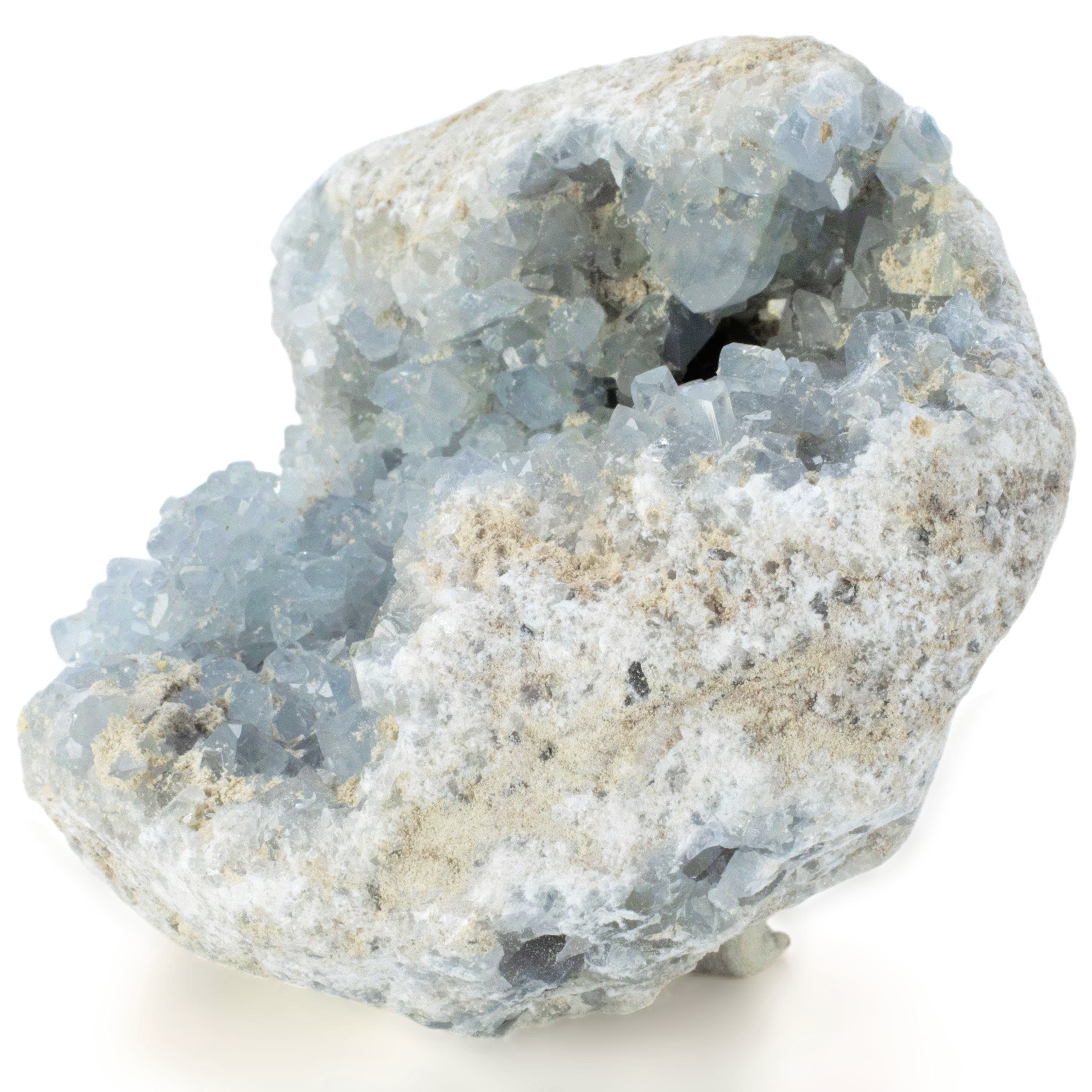 Kalifano Celestite Natural Celestite Crystal Cluster Geode - 3.5 in. CG260