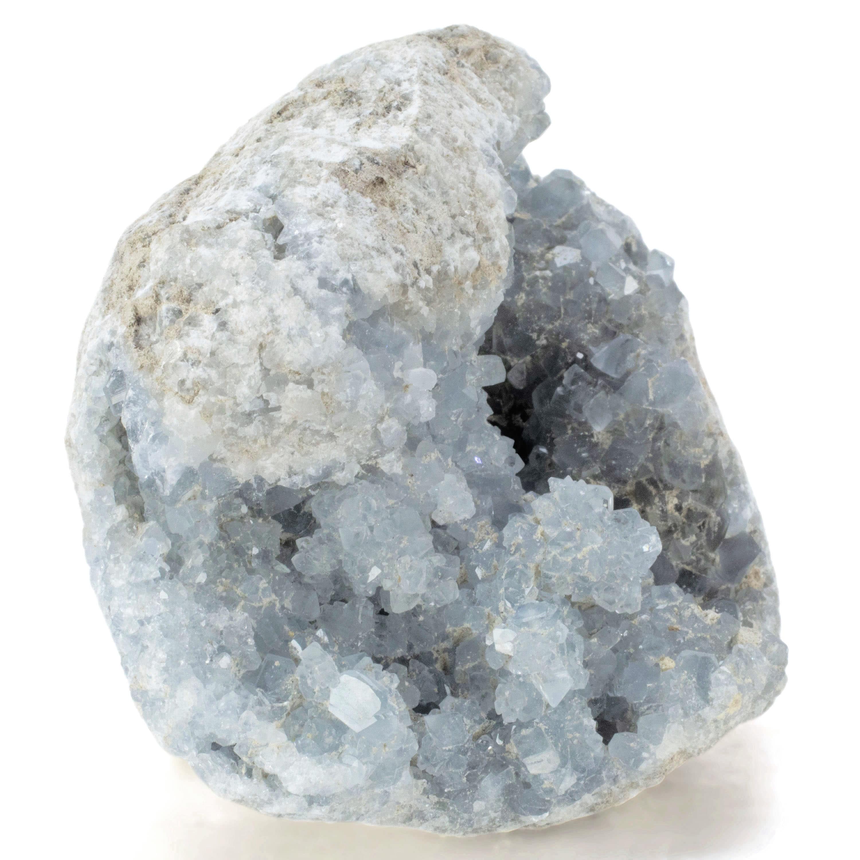 Kalifano Celestite Natural Celestite Crystal Cluster Geode - 3.5 in. CG260