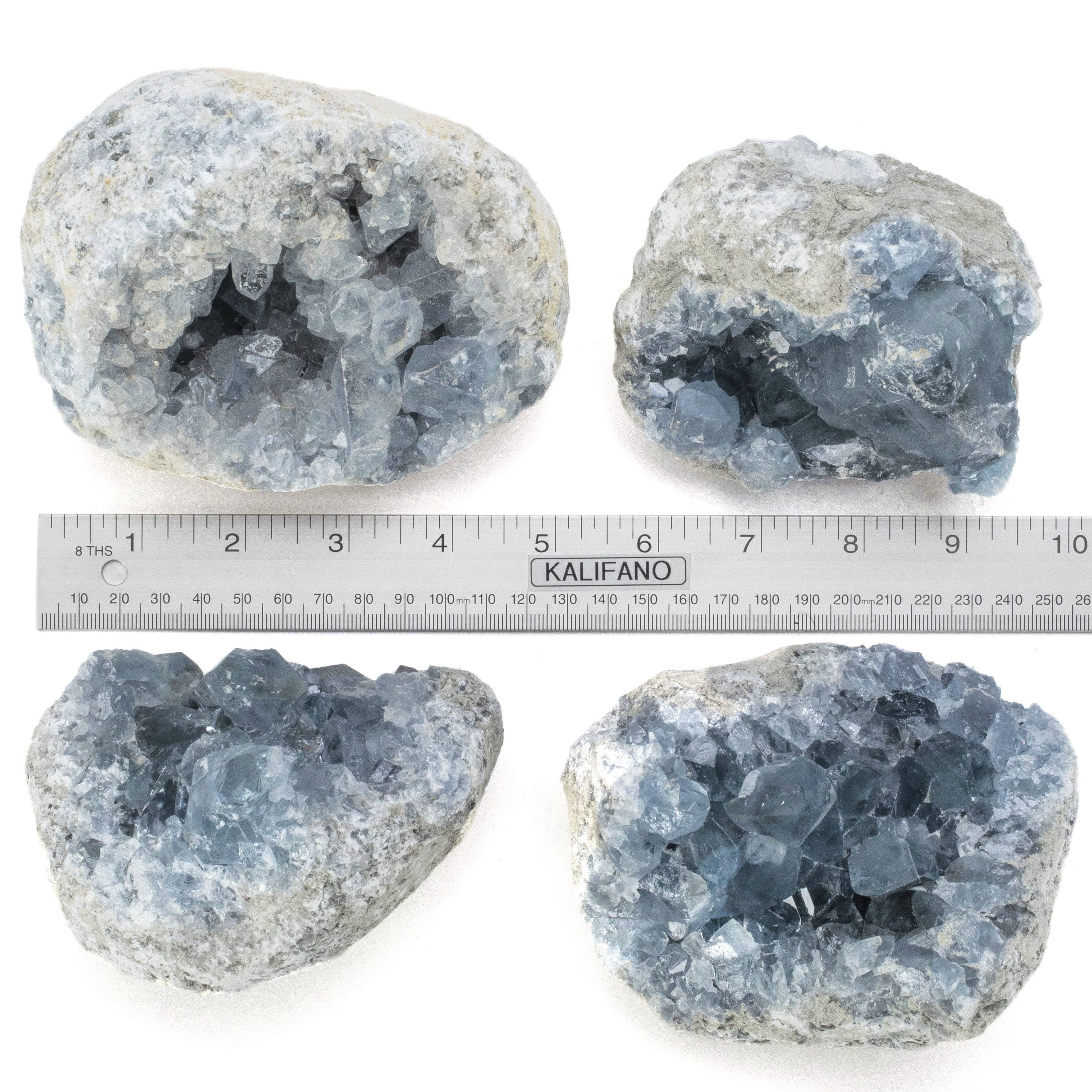 Kalifano Celestite Natural Celestite Crystal Cluster Geode - 5 in. CG480