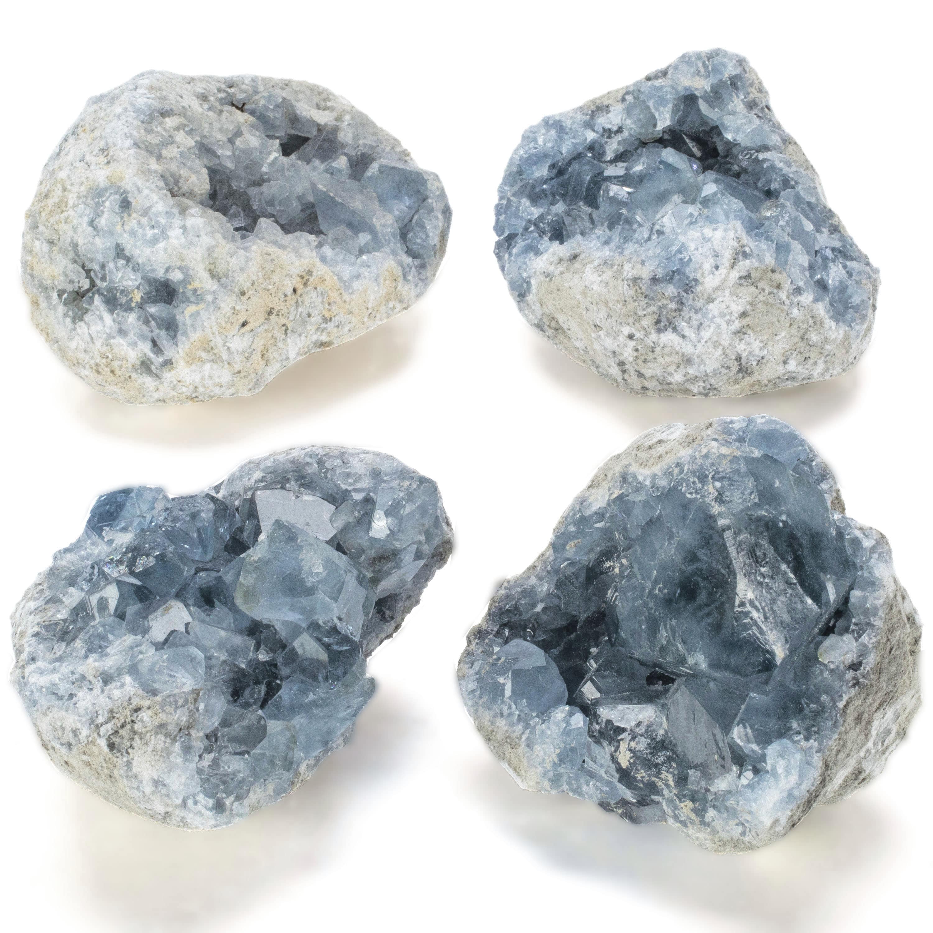 Kalifano Celestite Natural Celestite Crystal Cluster Geode - 5 in. CG480