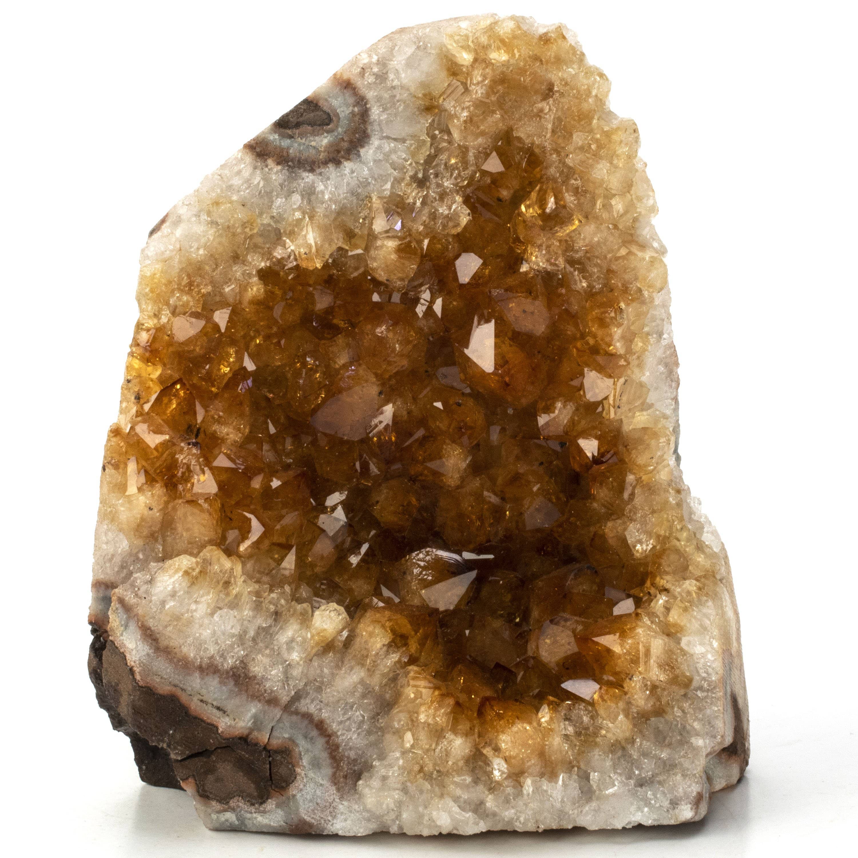 Kalifano Citrine Large Druzy Brazilian Citrine Geode on Cut Base BCG480