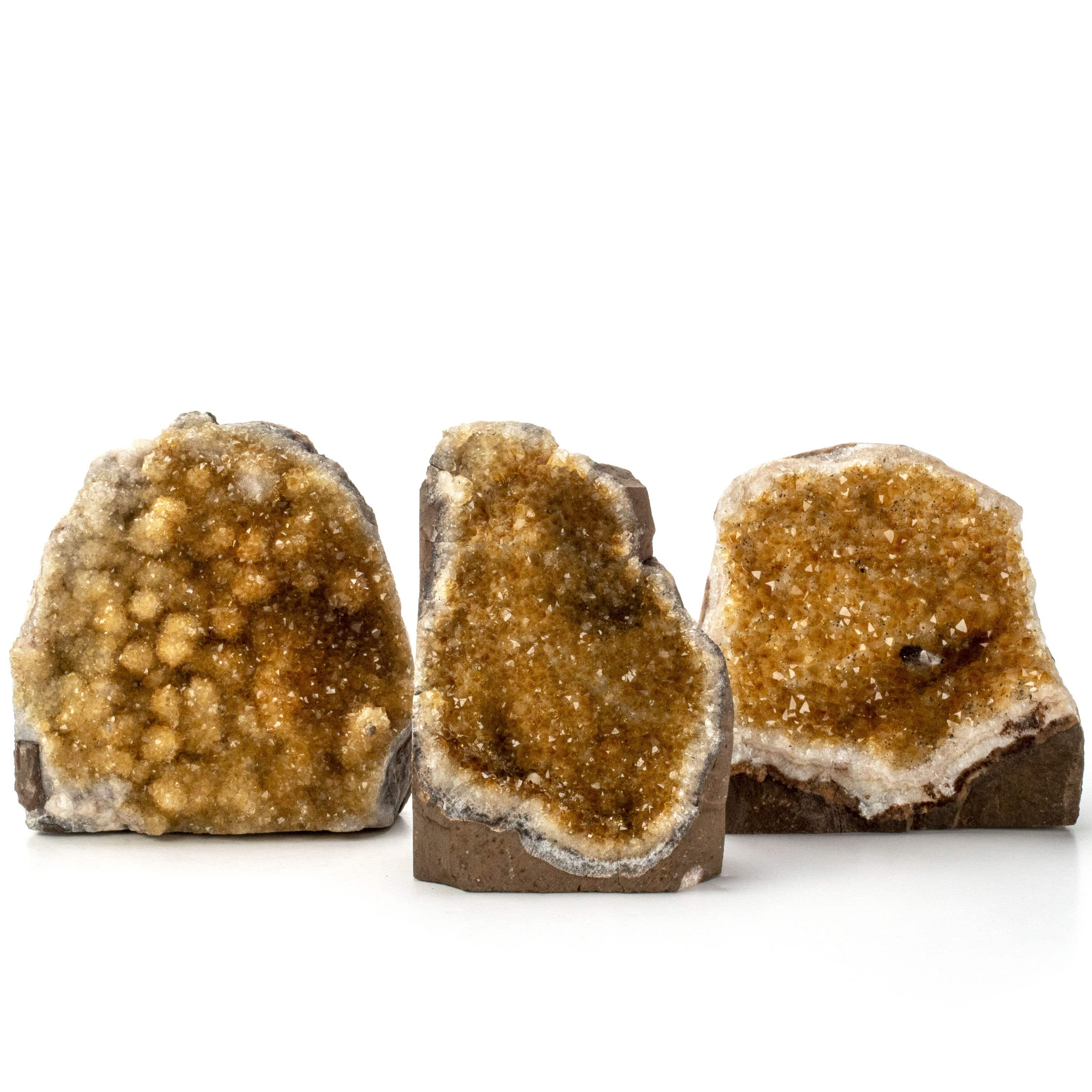 Kalifano Citrine Medium Druzy Brazilian Citrine Geode on Cut Base BCG360